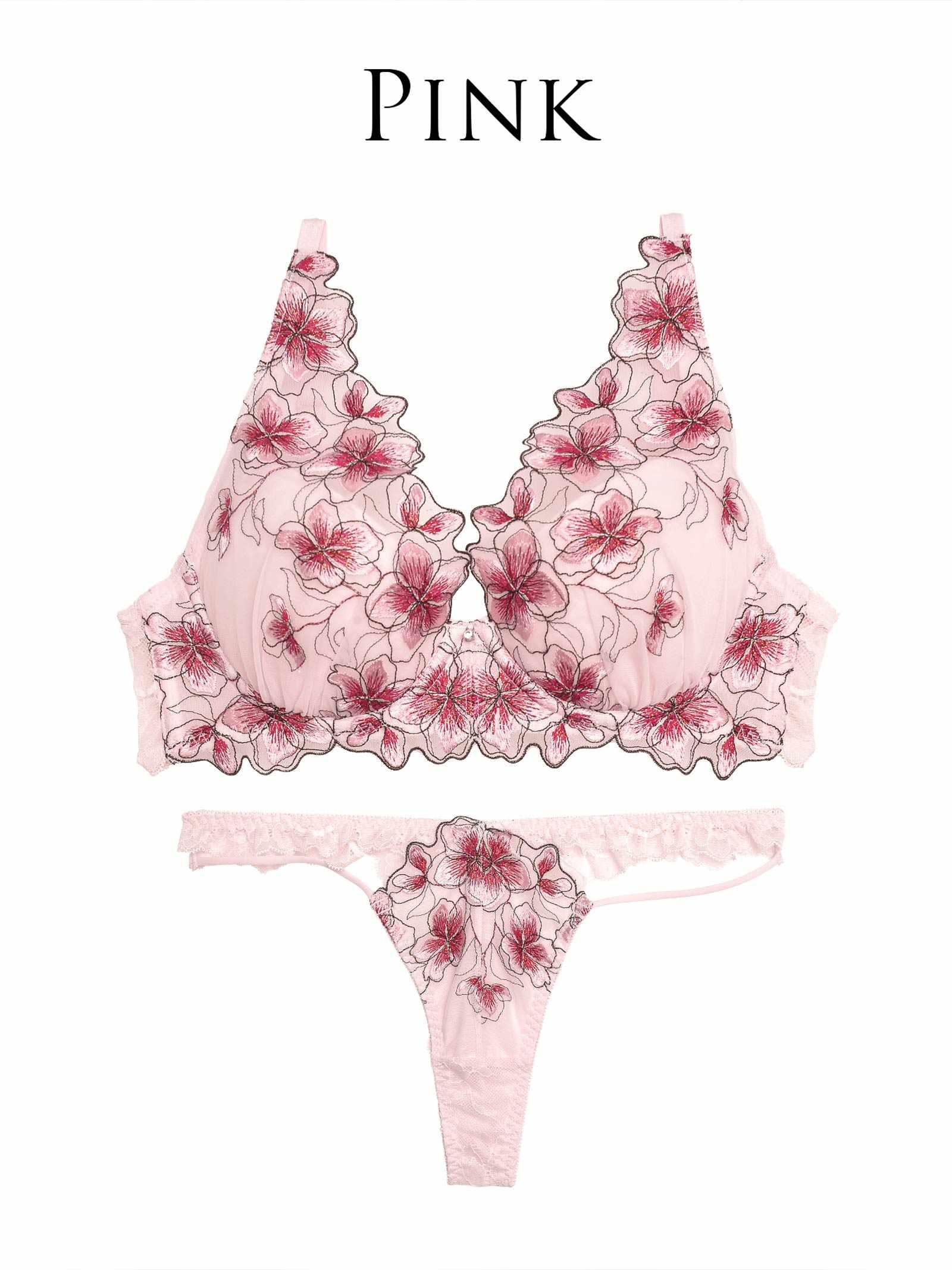 1/20再販!【Reinest】プルメリアエンブロイダリーブラジャー&バック透けTバックショーツ - 【公式】247Lingerie