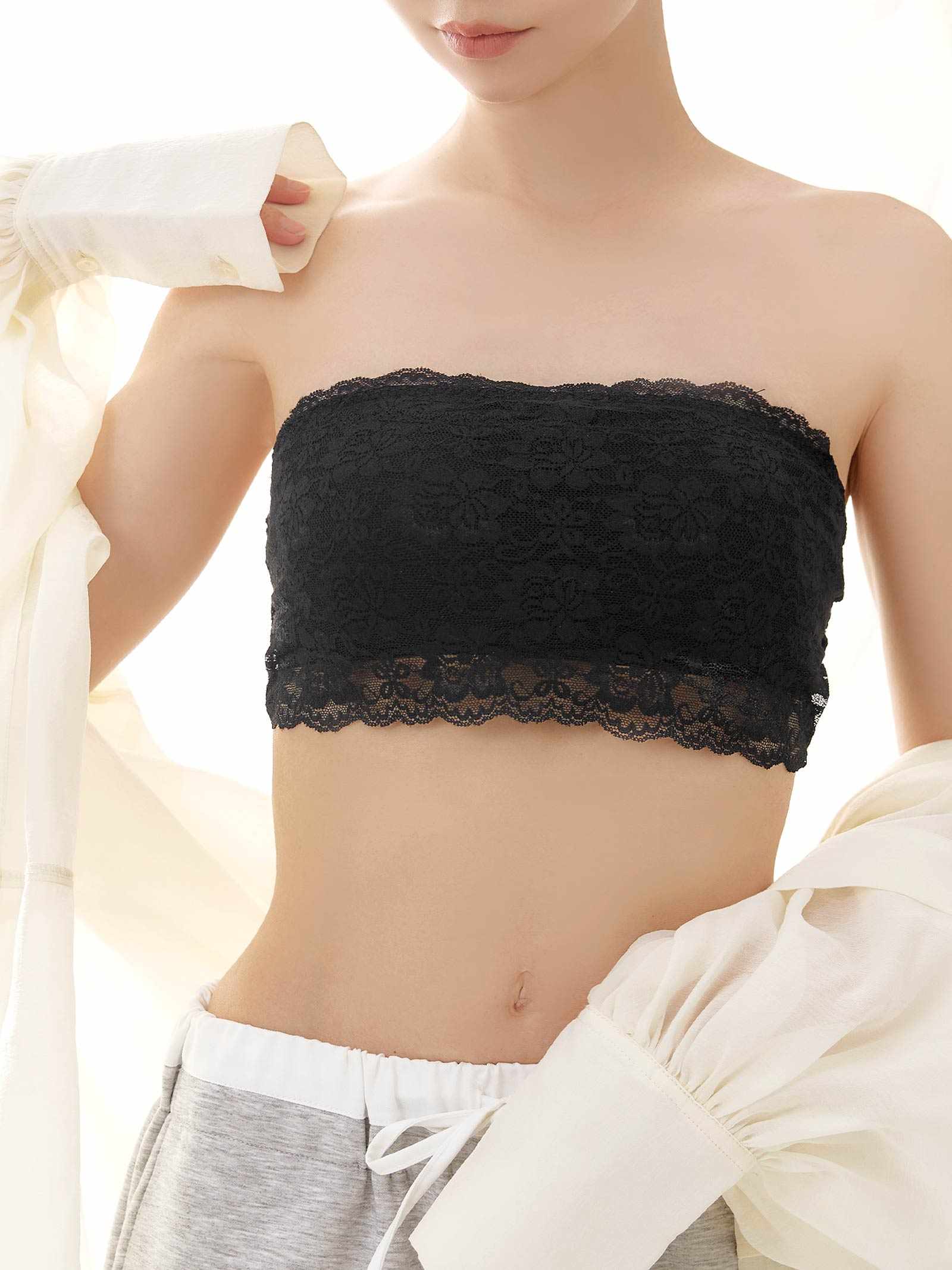 【ノンワイヤー】Basic Lace Tubetop Bra 単品