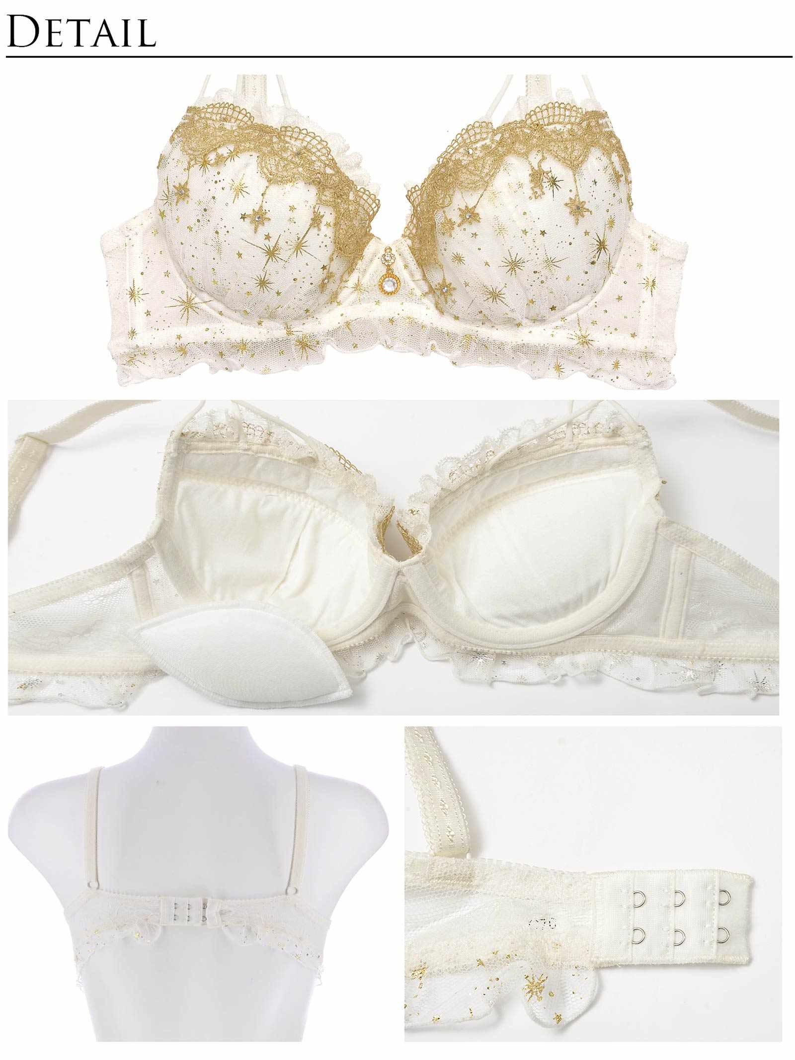 11/13新作!【明日花キララプロデュース/WhipBunny】Romantic Etoile Bra&Shorts/OffWhite ロマンティックエトワールブラ＆ショーツ/オフホワイト