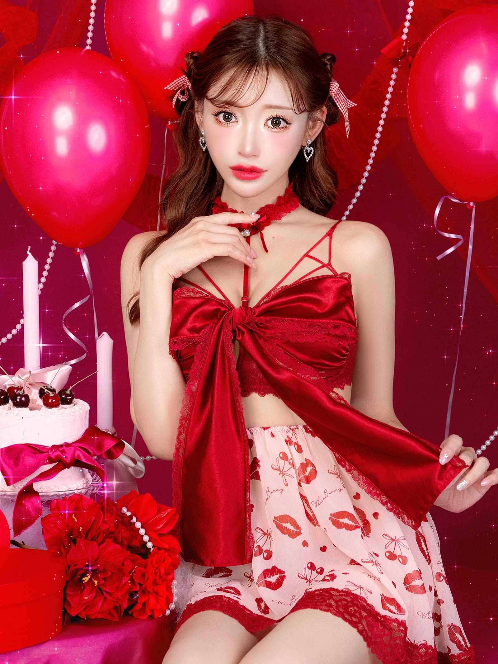 1/20新作!【明日花キララプロデュース/WhipBunny】Cherry Rouge Ribbon Babydoll / チェリールージュリボンベビードール