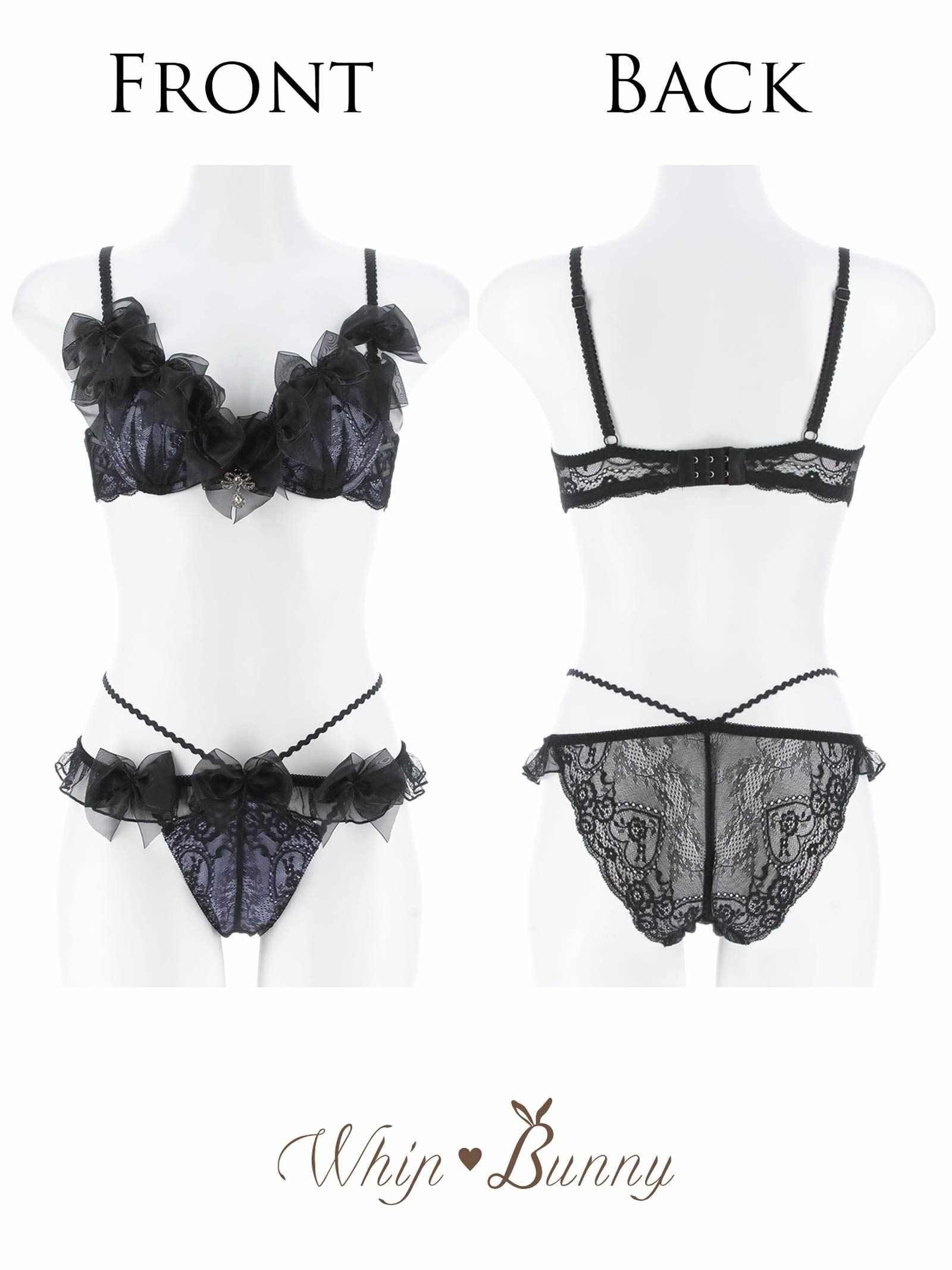 10/17新作!【明日花キララプロデュース/WhipBunny】Lovely Ribbon Ballerina Bra&Shorts / Black Swan ラブリーリボンバレリーナブラ＆ショーツ / ブラックスワン