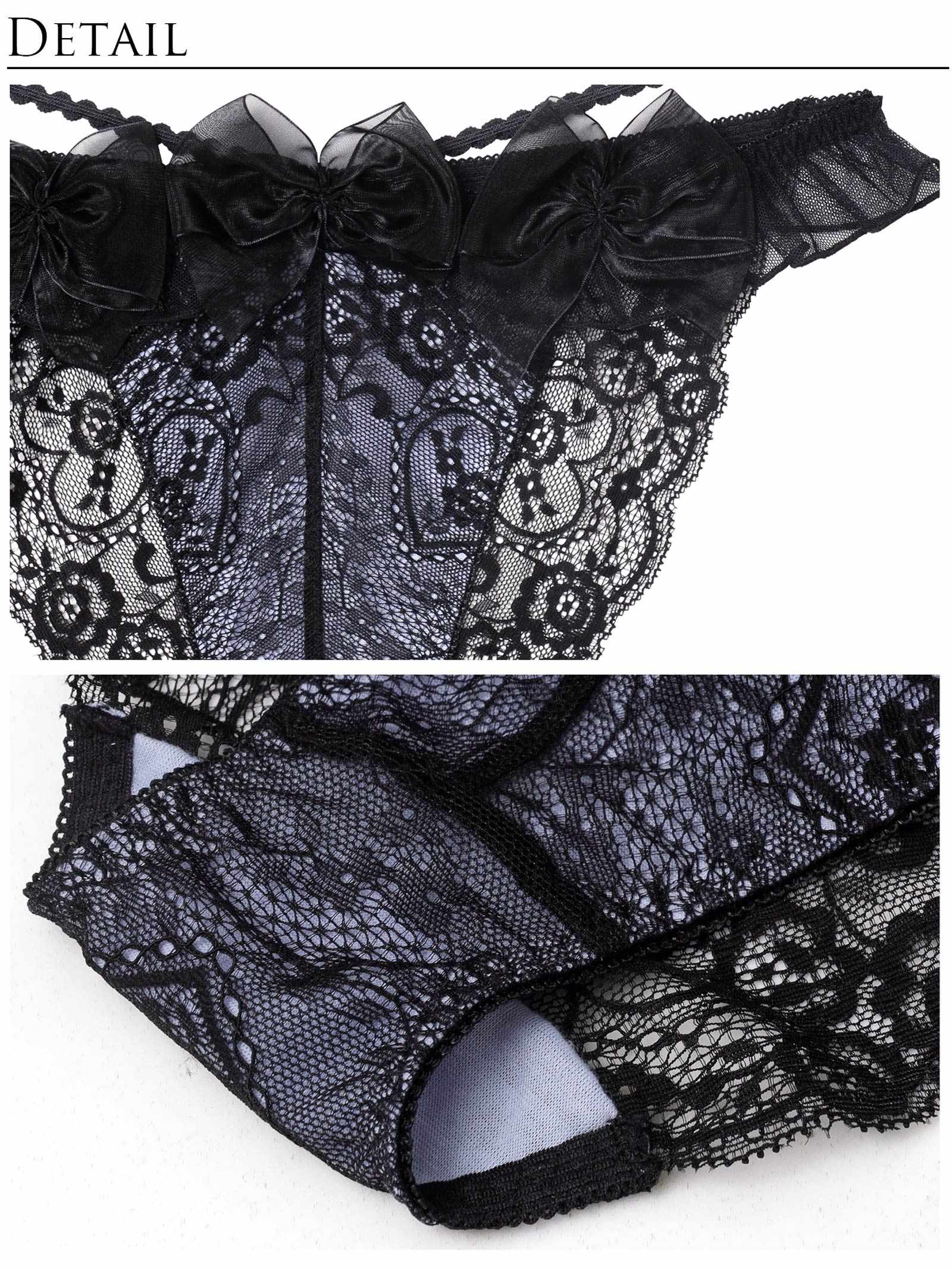 10/17新作!【明日花キララプロデュース/WhipBunny】Lovely Ribbon Ballerina Bra&Shorts / Black Swan ラブリーリボンバレリーナブラ＆ショーツ / ブラックスワン