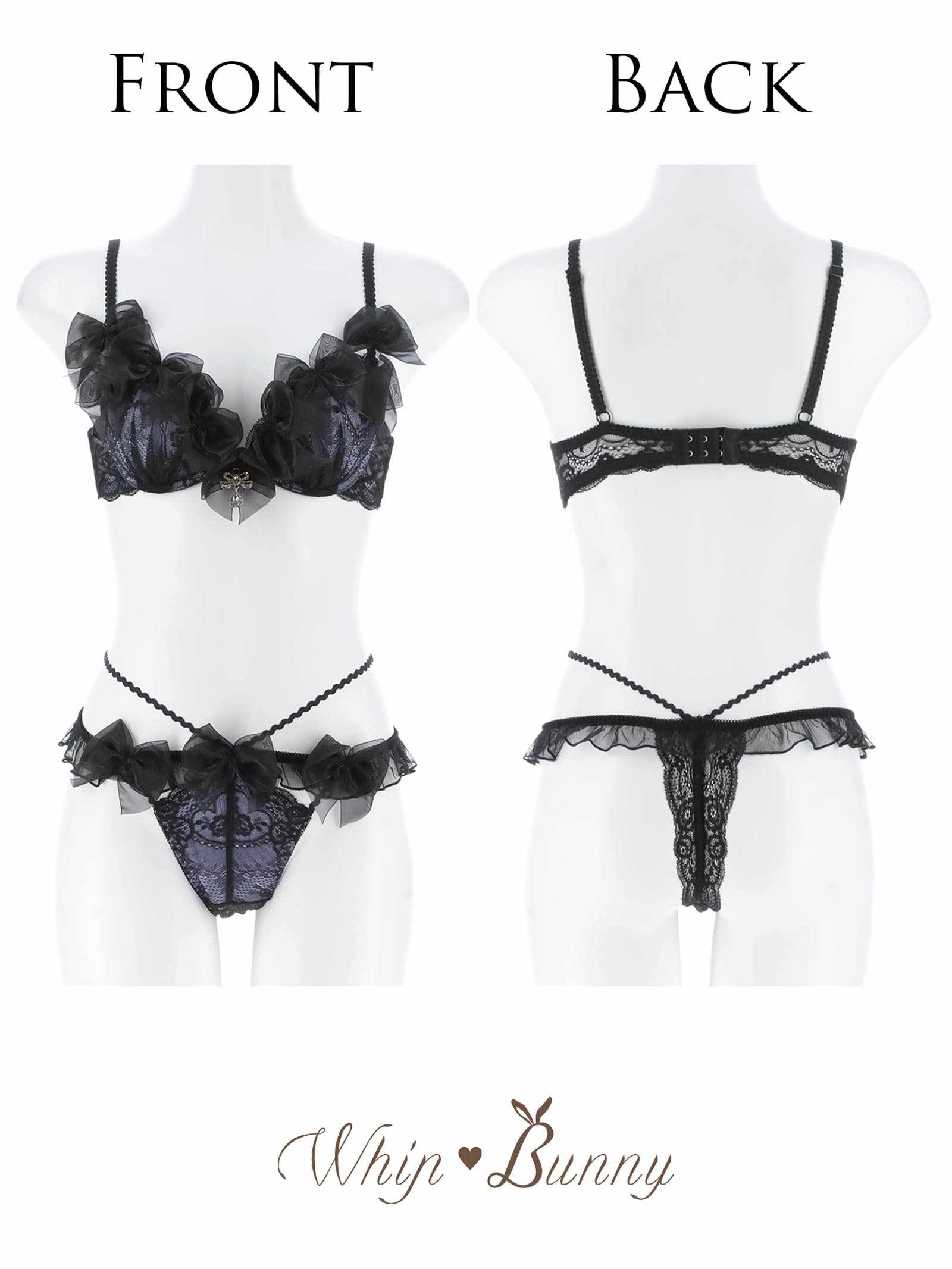 10/17新作!【明日花キララプロデュース/WhipBunny】Lovely Ribbon Ballerina Bra&T-back/ Black Swan ラブリーリボンバレリーナブラ＆Tバック/ ブラックスワン