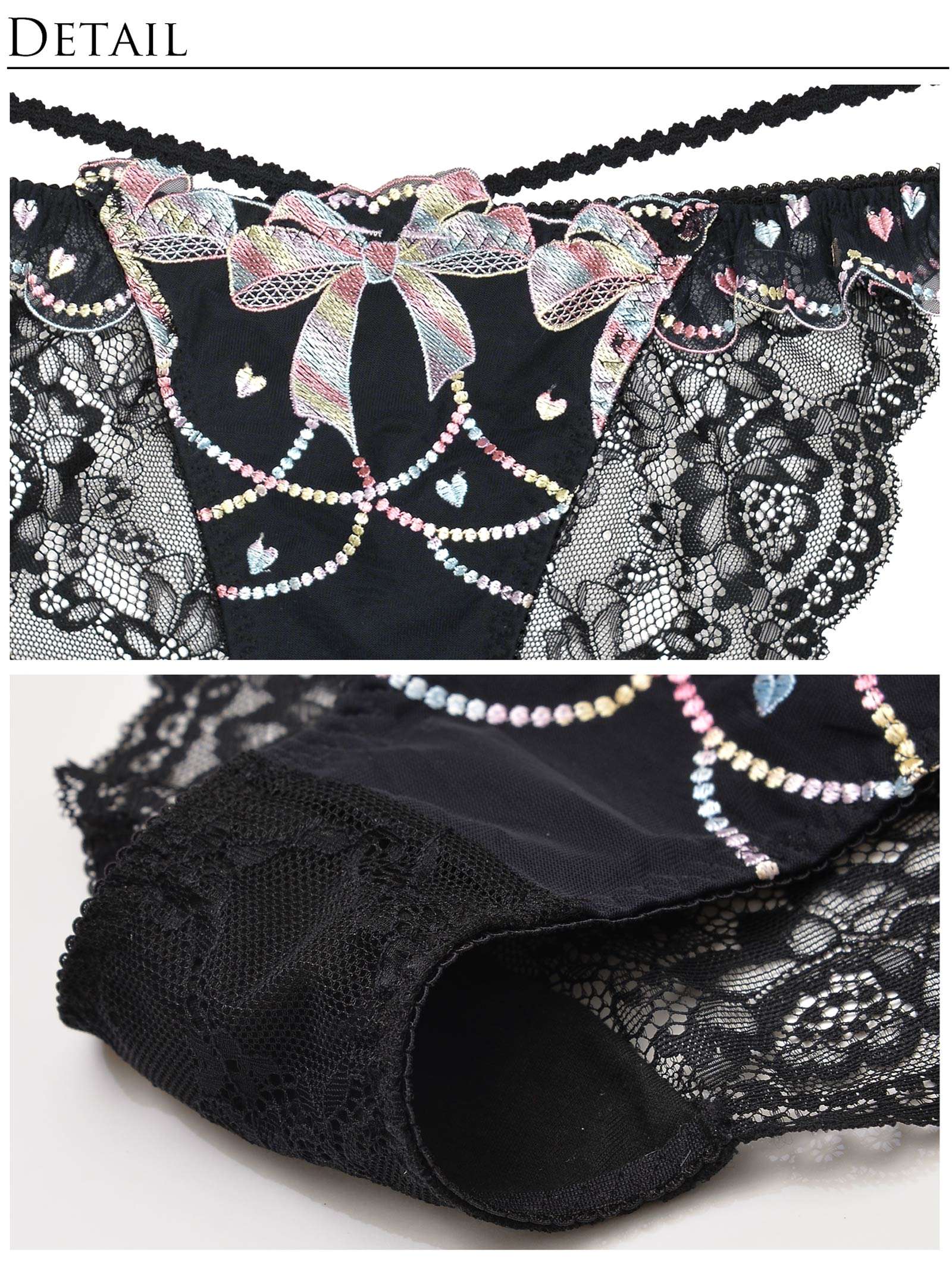 8/14新作!【明日花キララプロデュース/WhipBunny】Sweets Ribbon Candy Bra&Shorts/Black Ribbon スウィーツリボンキャンディブラ＆ショーツ/ブラックリボン