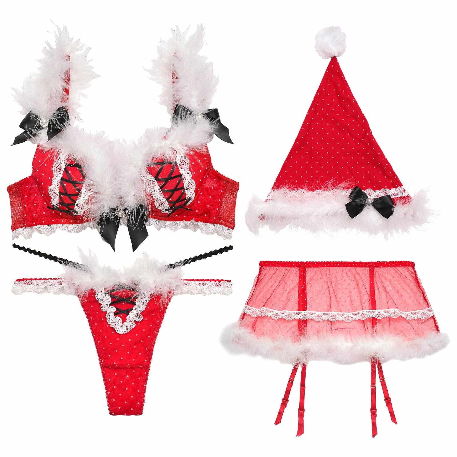 11/22新作!【明日花キララプロデュース-WhipBunny】Feather Dot Ribbon Santa Costume / フェザードットリボンサンタコスチューム