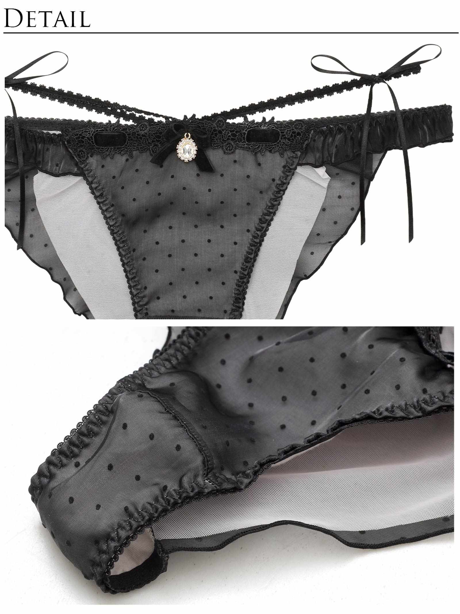 【明日花キララプロデュース/WhipBunny】Flocky Dot Girly Bra&Shorts / フロッキードットガーリーブラ＆ショーツ