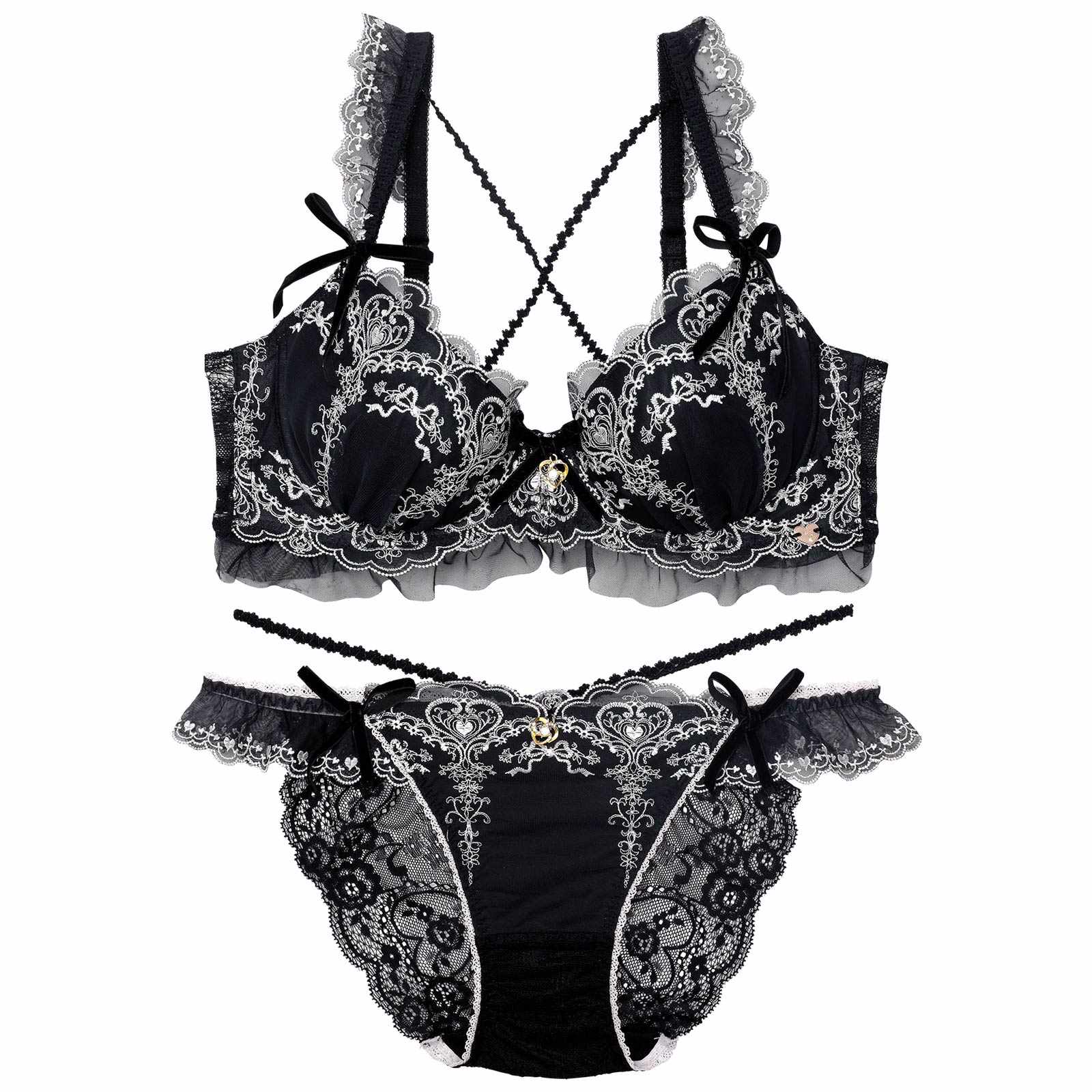 【明日花キララプロデュース/WhipBunny】Antique Ribbon Heart Bra&Shorts / アンティークリボンハートブラ＆ショーツ