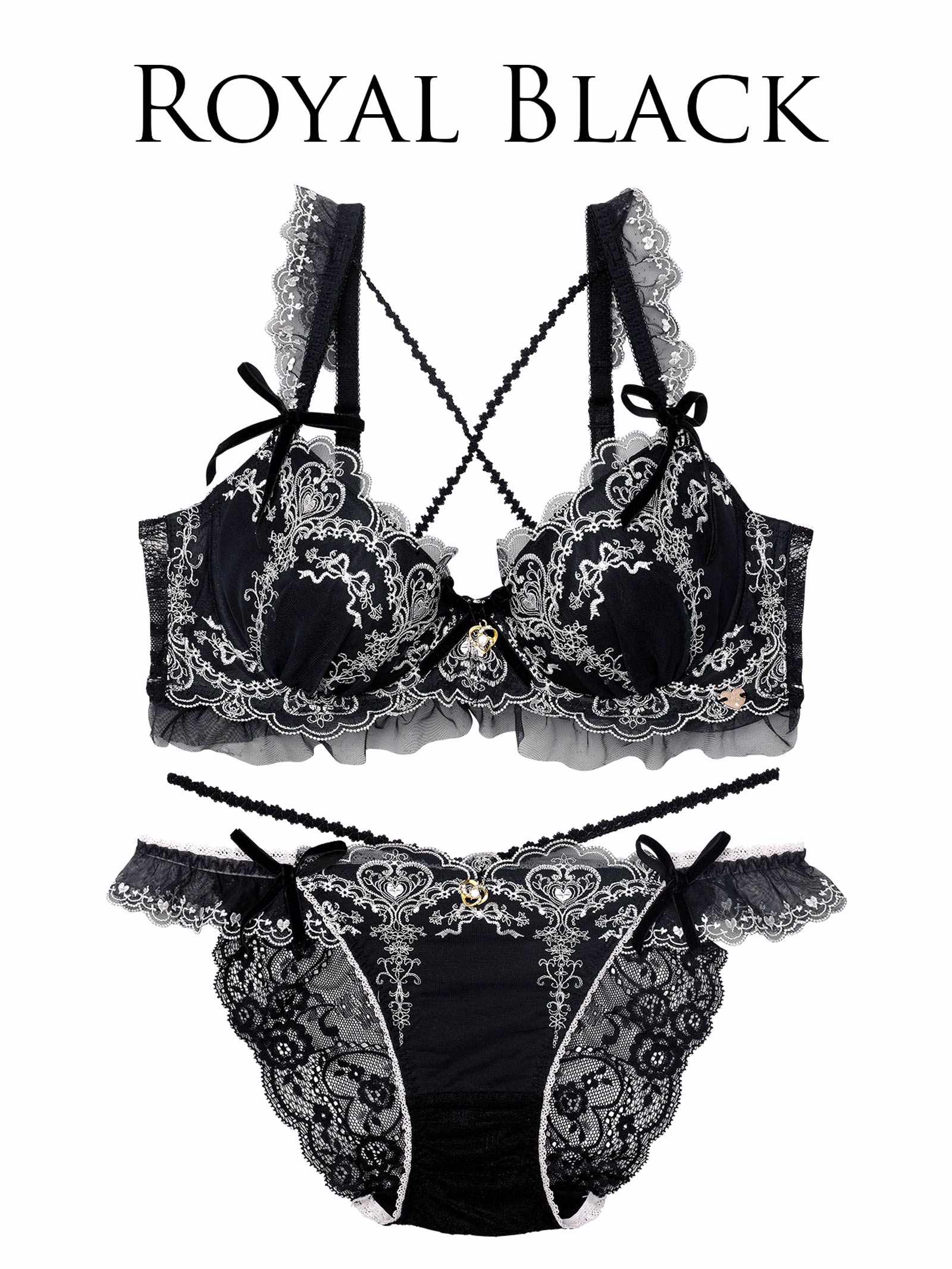 【明日花キララプロデュース/WhipBunny】Antique Ribbon Heart Bra&Shorts / アンティークリボンハートブラ＆ショーツ