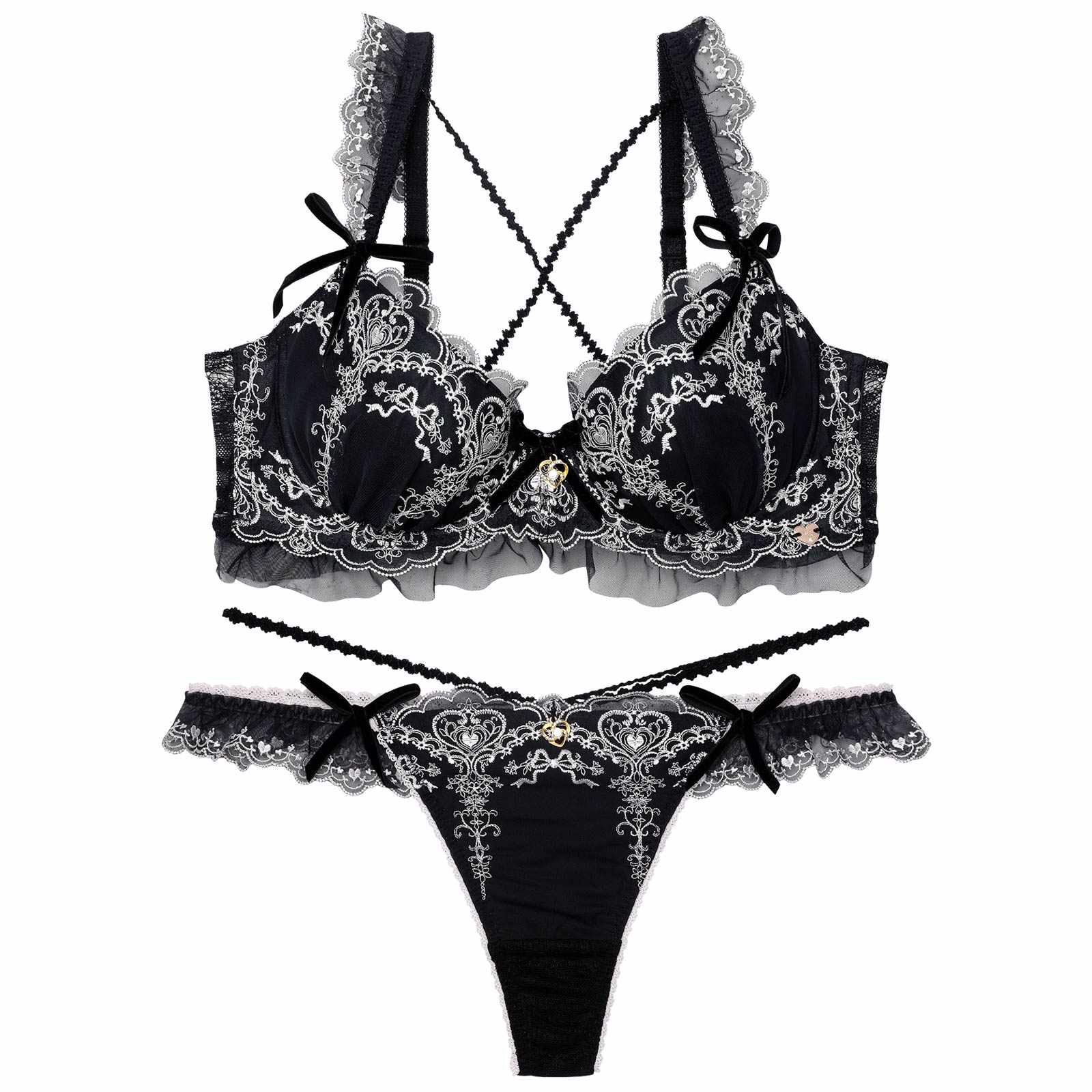 【明日花キララプロデュース/WhipBunny】Antique Ribbon Heart Bra&T-back / アンティークリボンハートブラ＆Tバック