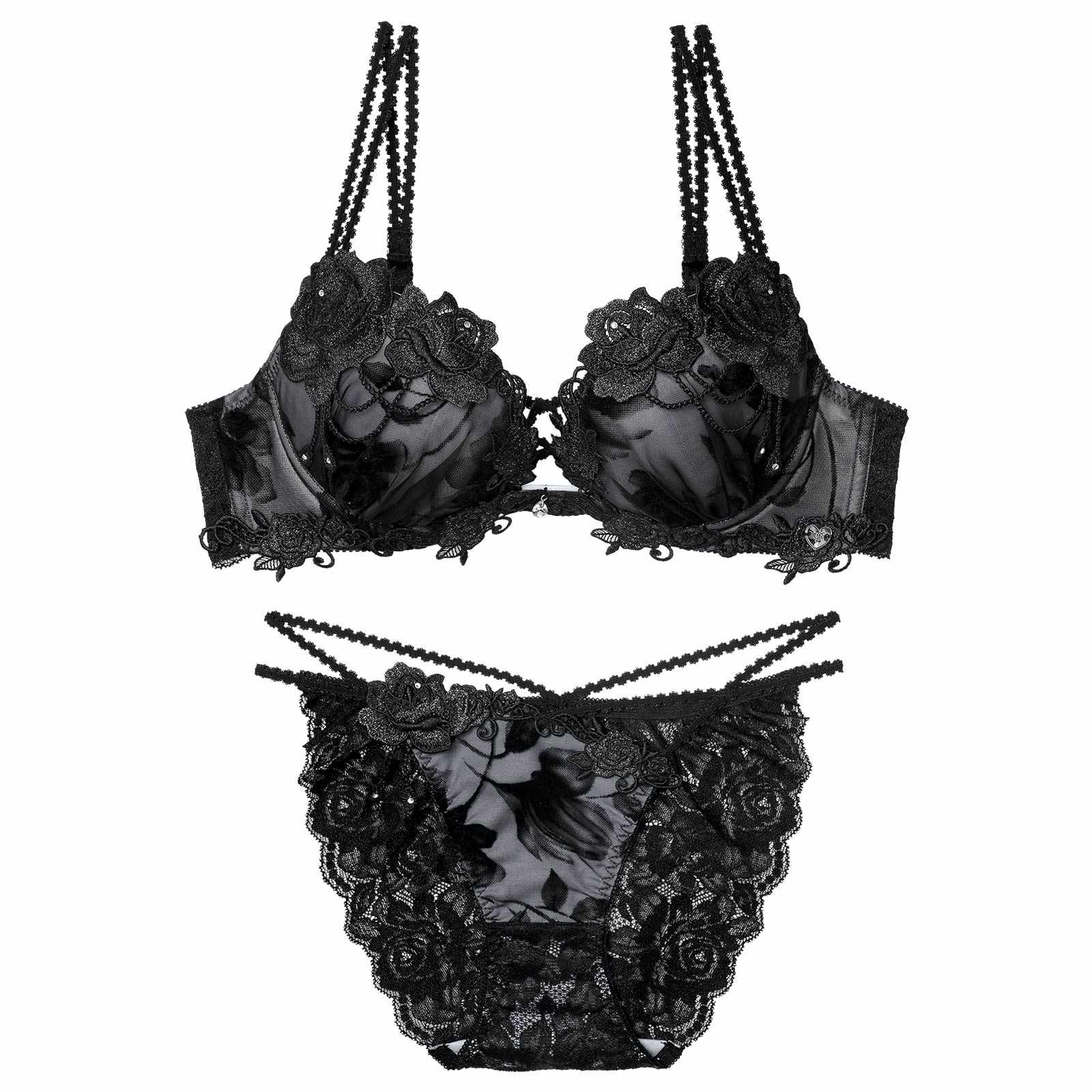 【明日花キララプロデュース/WhipBunny】Noble Flocky Rose Bra&Shorts / ノーブルフロッキーローズブラ＆ショーツ