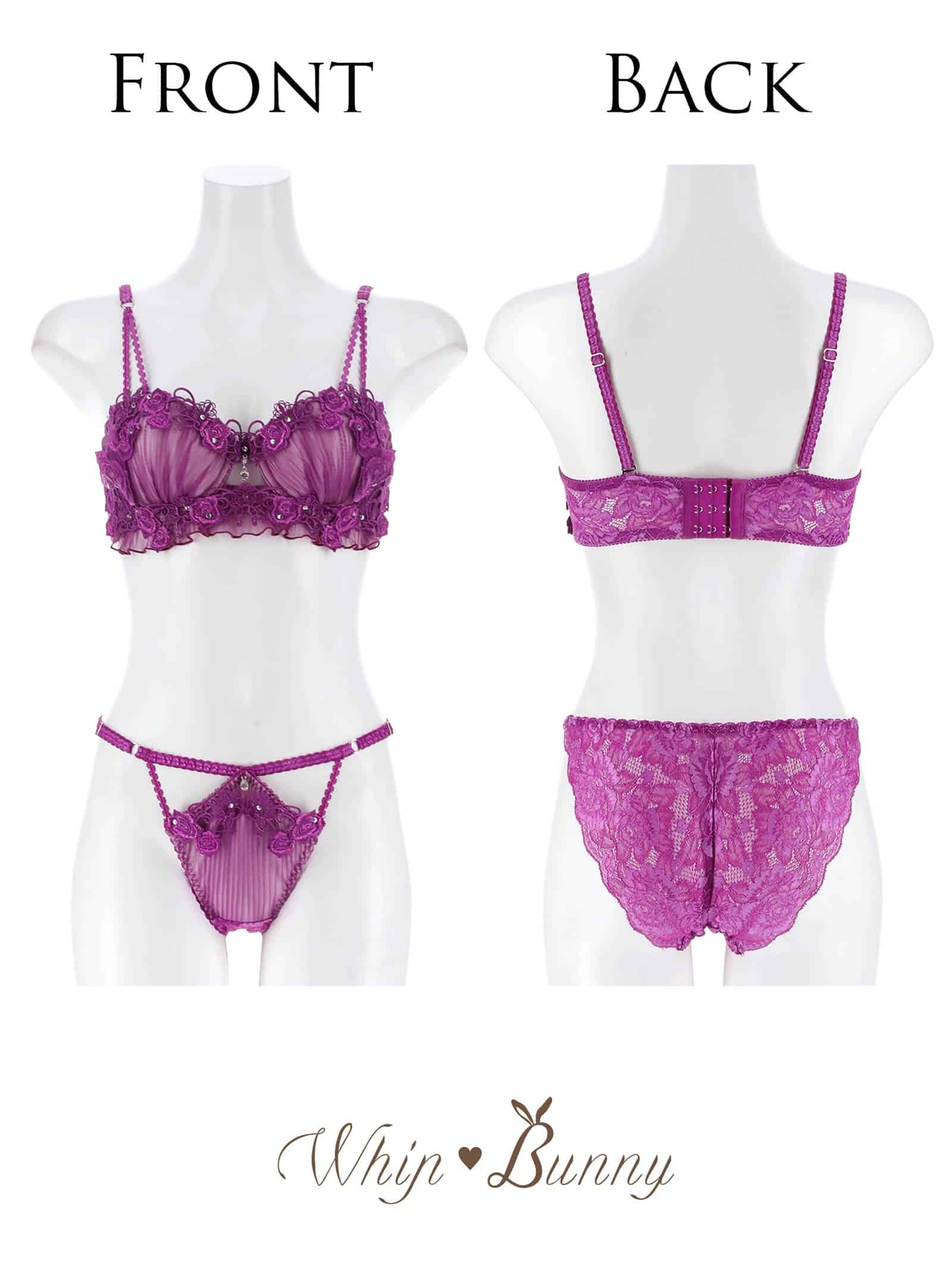 7/17新作!【明日花キララプロデュース/WhipBunny】Sheer Pleats Rose Bra&Shorts / シアープリーツローズブラ＆ショーツ