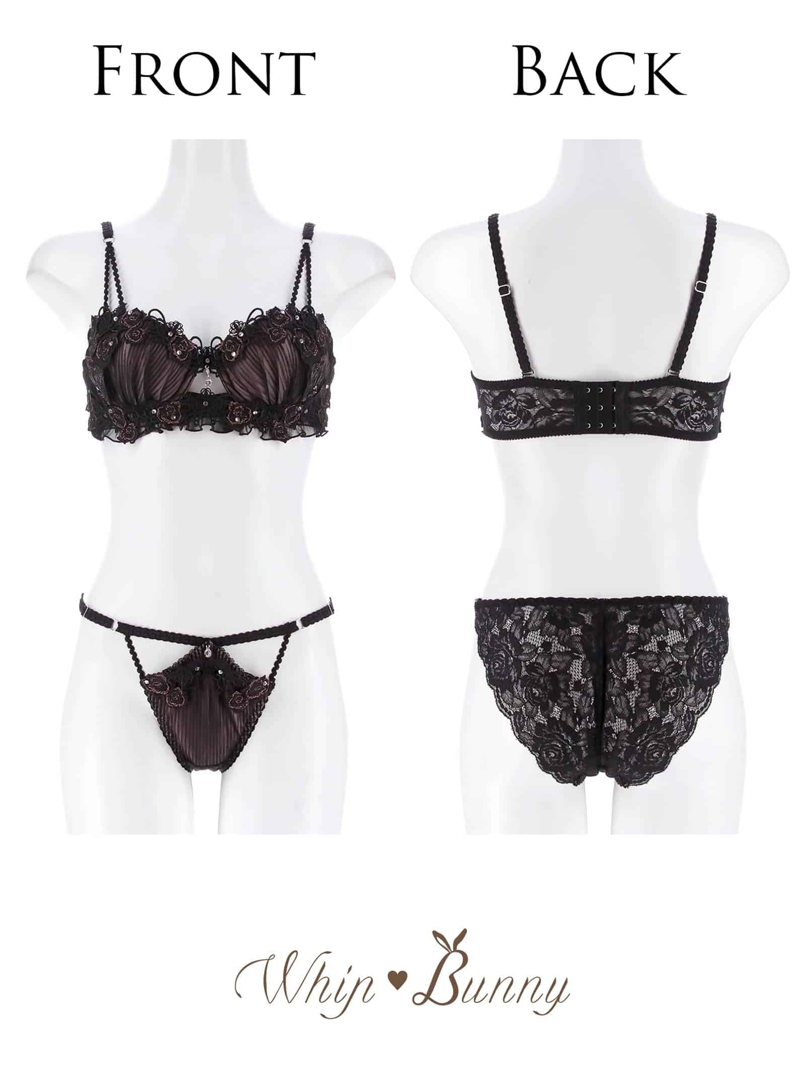 7/17新作!【明日花キララプロデュース/WhipBunny】Sheer Pleats Rose Bra&Shorts / シアープリーツローズブラ＆ショーツ