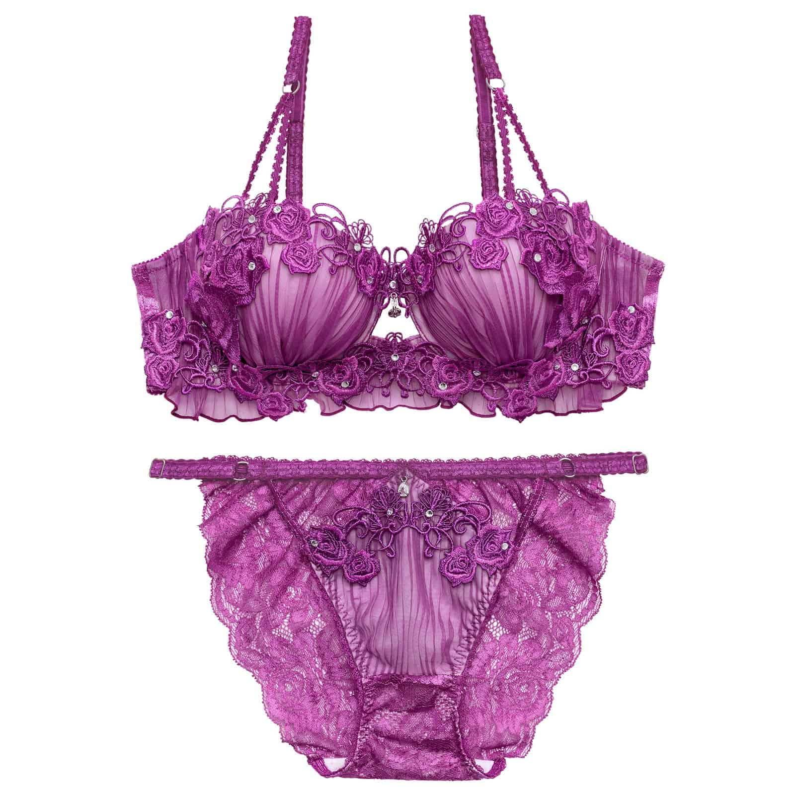 7/17新作!【明日花キララプロデュース/WhipBunny】Sheer Pleats Rose Bra&Shorts / シアープリーツローズブラ＆ショーツ