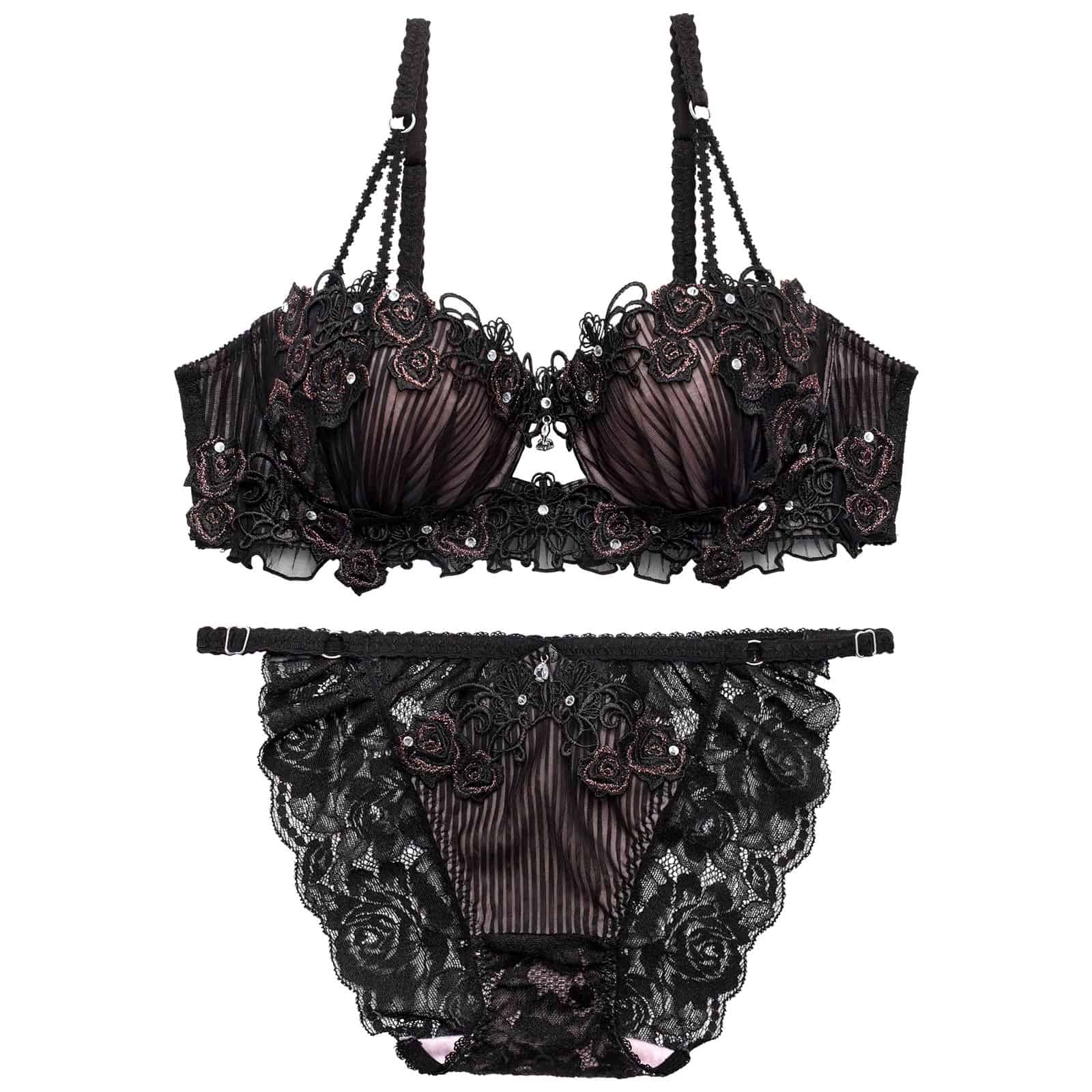 7/17新作!【明日花キララプロデュース/WhipBunny】Sheer Pleats Rose Bra&Shorts / シアープリーツローズブラ＆ショーツ
