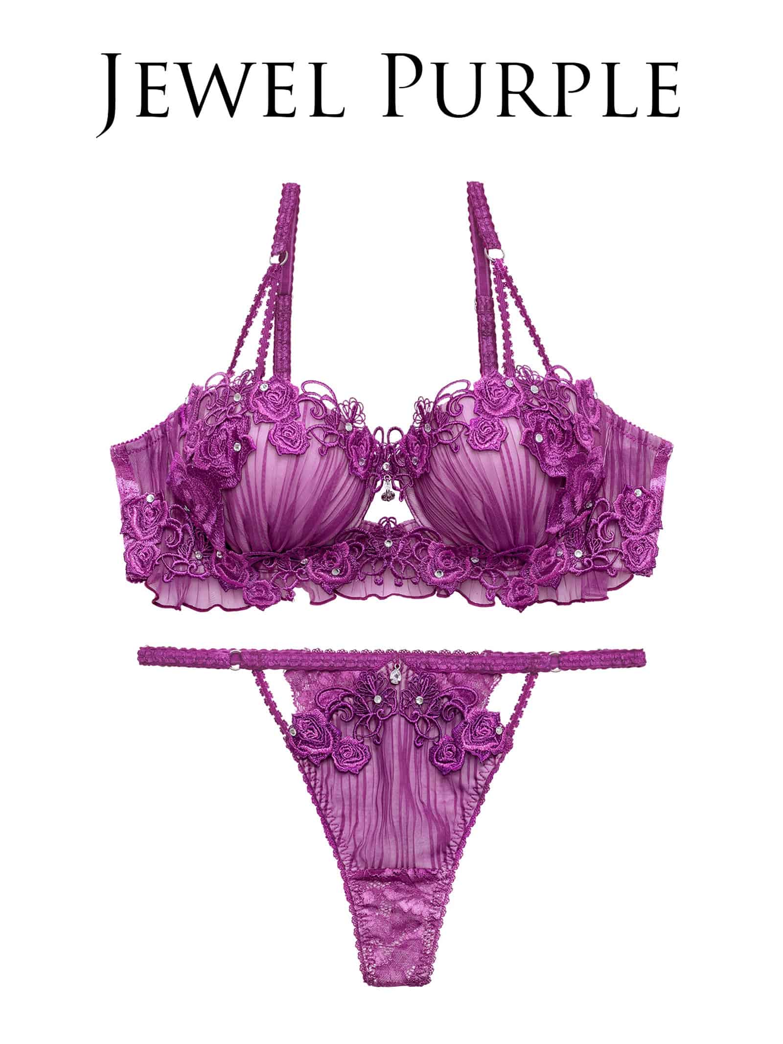 7/17新作!【明日花キララプロデュース/WhipBunny】Sheer Pleats Rose Bra&T-back / シアープリーツローズブラ＆Tバック