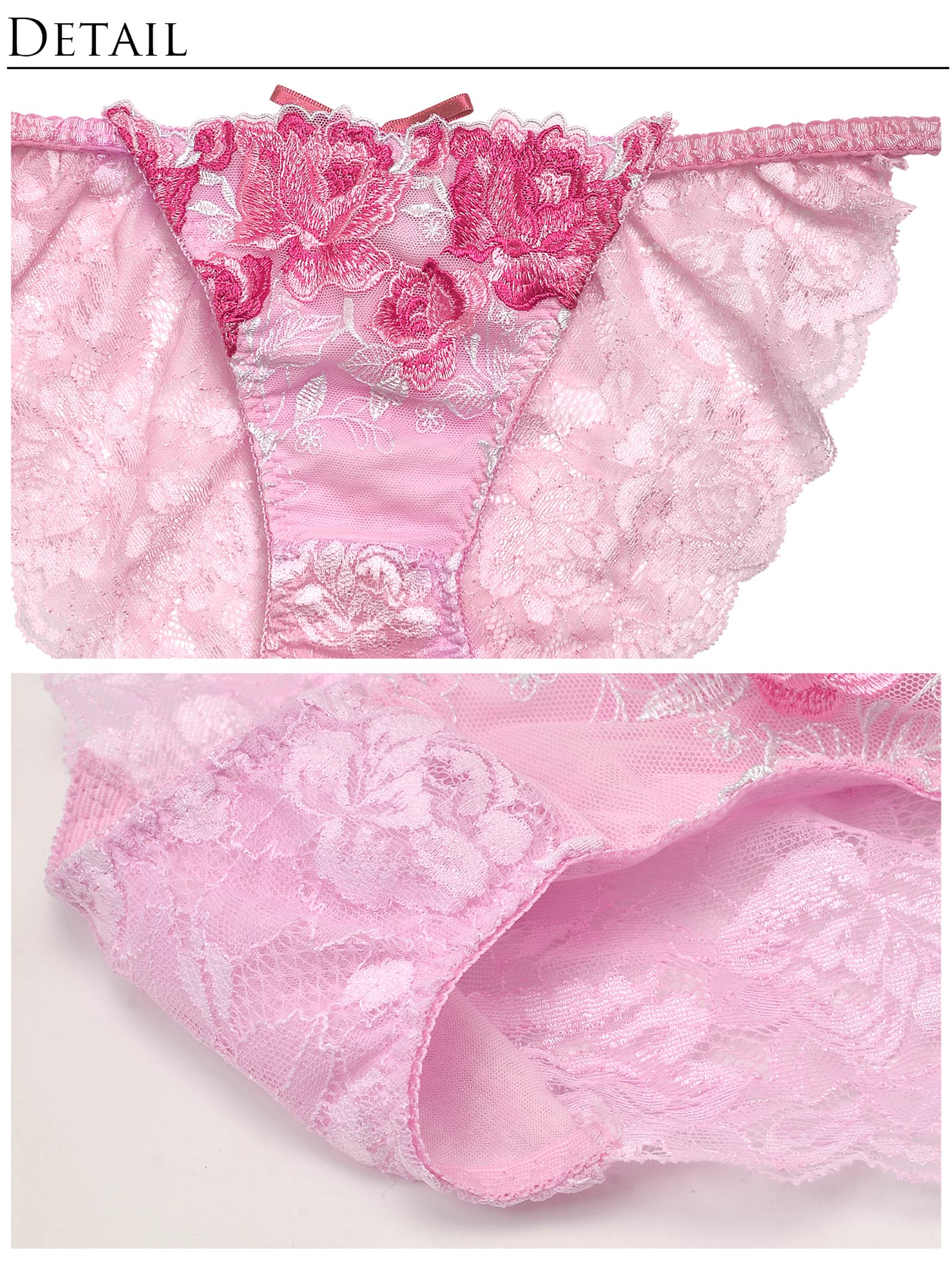 【明日花キララプロデュース/WhipBunny】Lace Up Fancy Rose Bra&Shorts / Pink レースアップファンシーローズブラ＆ショーツ / ピンク
