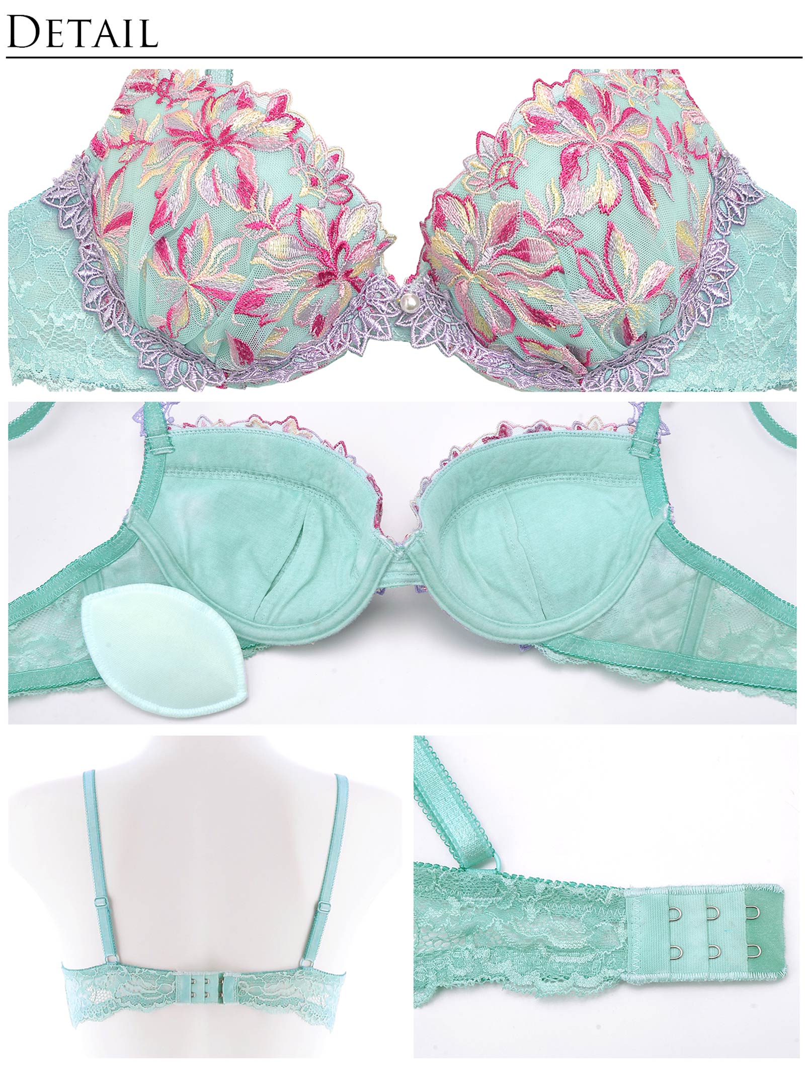 【明日花キララプロデュース/WhipBunny】Mermaid Shell Flower Bra&Shorts/Mint マーメイドシェルフラワーブラ&ショーツ/ミント