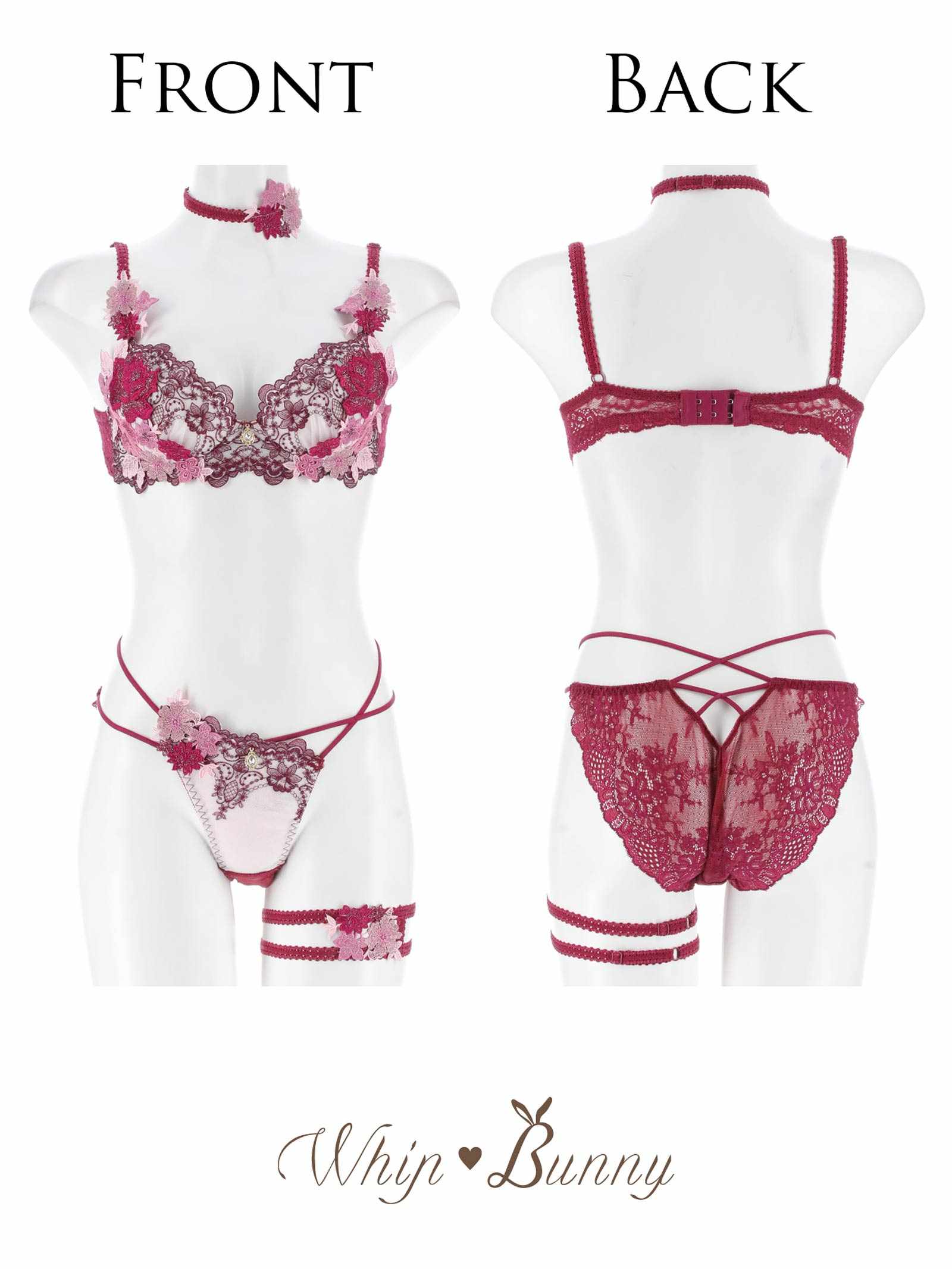 9/5新作!【明日花キララプロデュース/WhipBunny】Dressy Flower Lady Bra&Shorts / ドレッシーフラワーレディブラ＆ショーツ