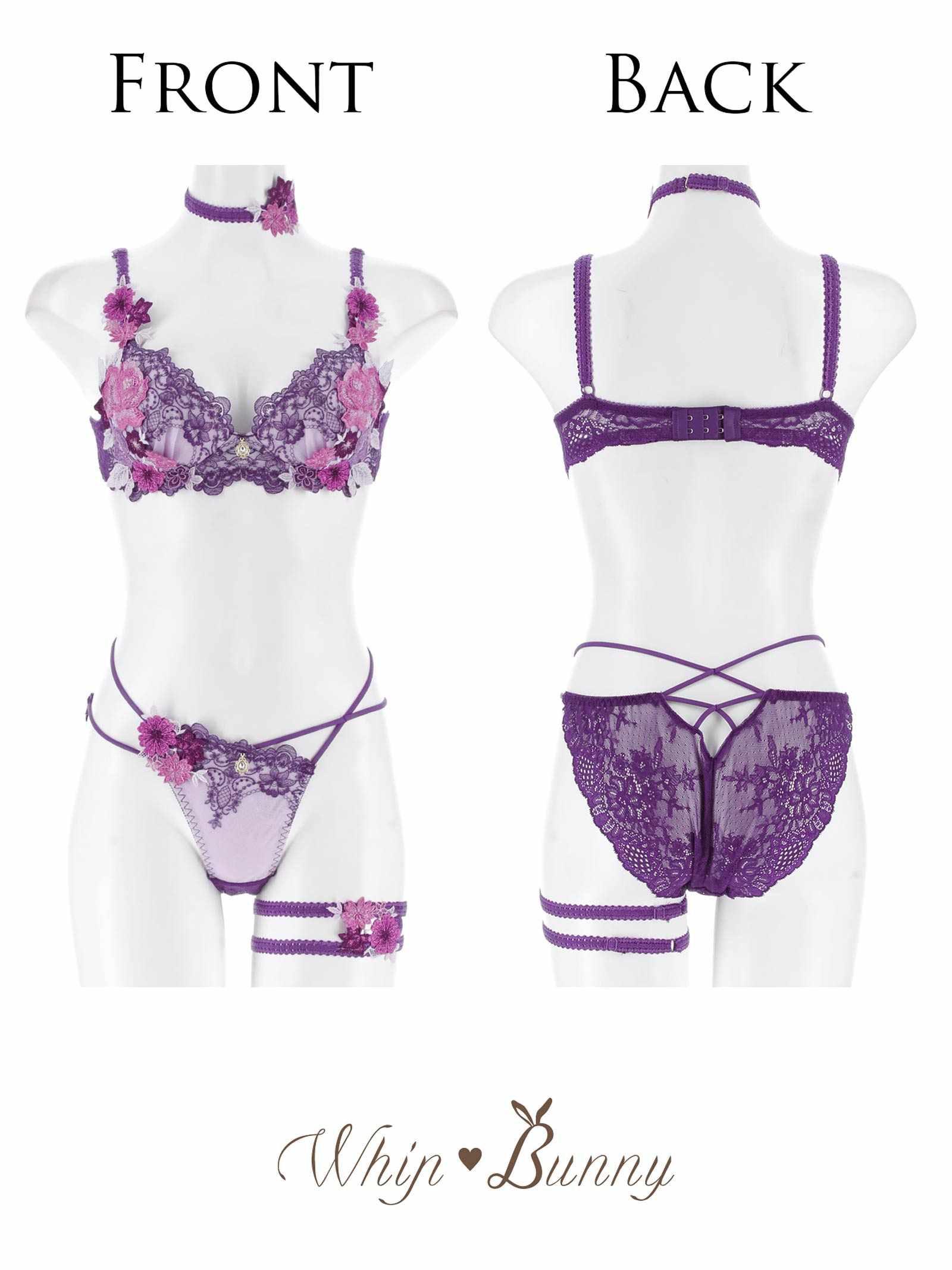 9/5新作!【明日花キララプロデュース/WhipBunny】Dressy Flower Lady Bra&Shorts / ドレッシーフラワーレディブラ＆ショーツ
