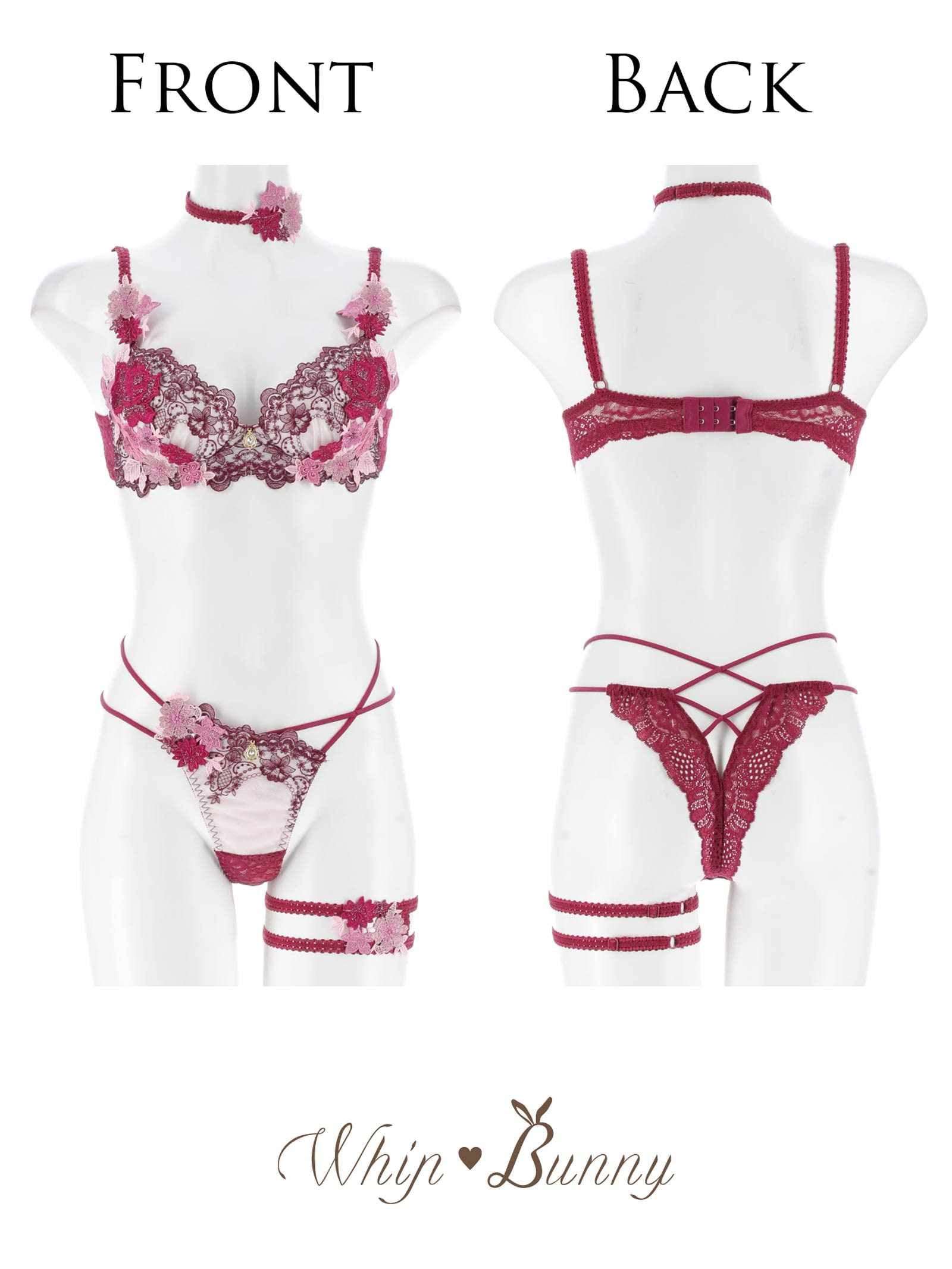 9/5新作!【明日花キララプロデュース/WhipBunny】Dressy Flower Lady Bra&T-back / ドレッシーフラワーレディブラ＆Tバック