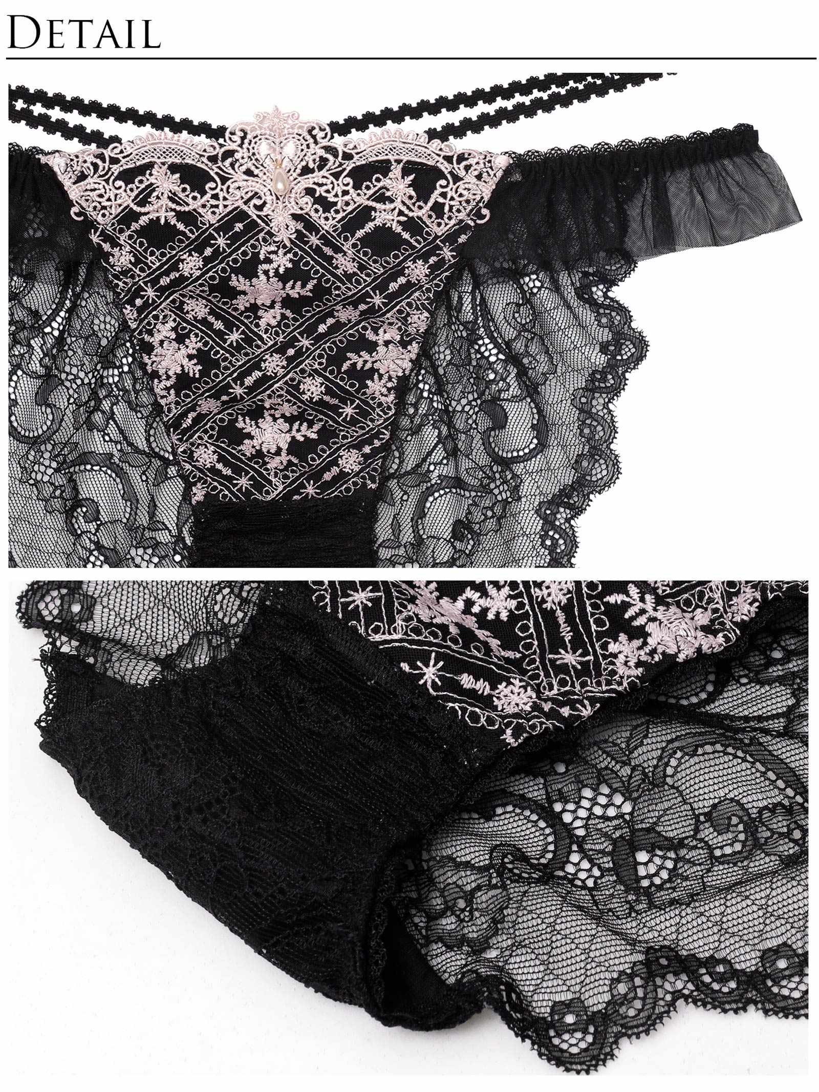 11/14新作!【明日花キララプロデュース/WhipBunny】Classical Shine Embroidery Bra&Shorts / クラシカルシャインエンブロイダリーブラ＆ショーツ