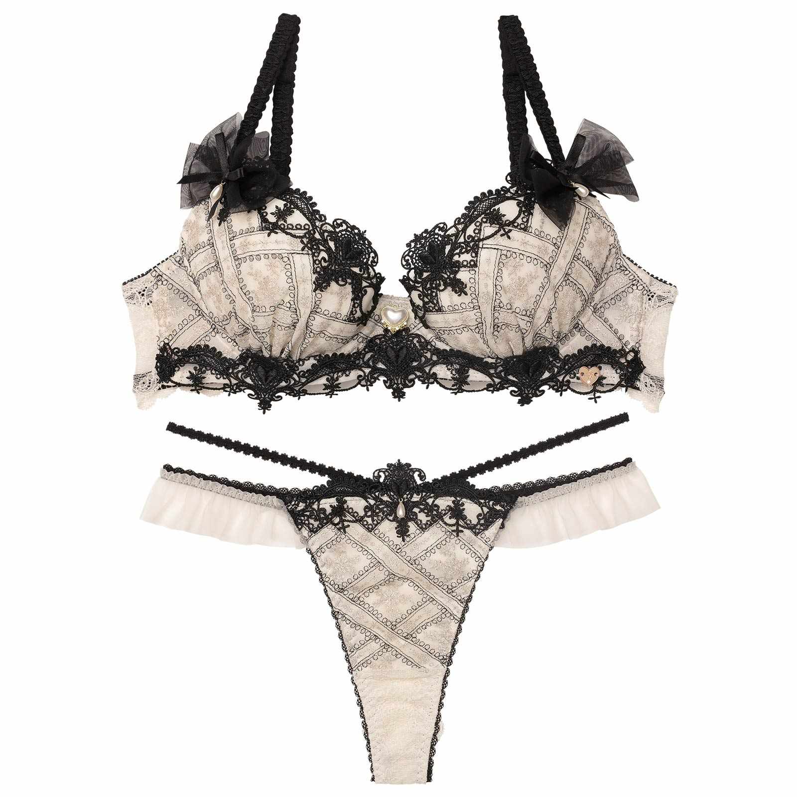 11/14新作!【明日花キララプロデュース/WhipBunny】Classical Shine Embroidery Bra&T-back / クラシカルシャインエンブロイダリーブラ＆Tバック