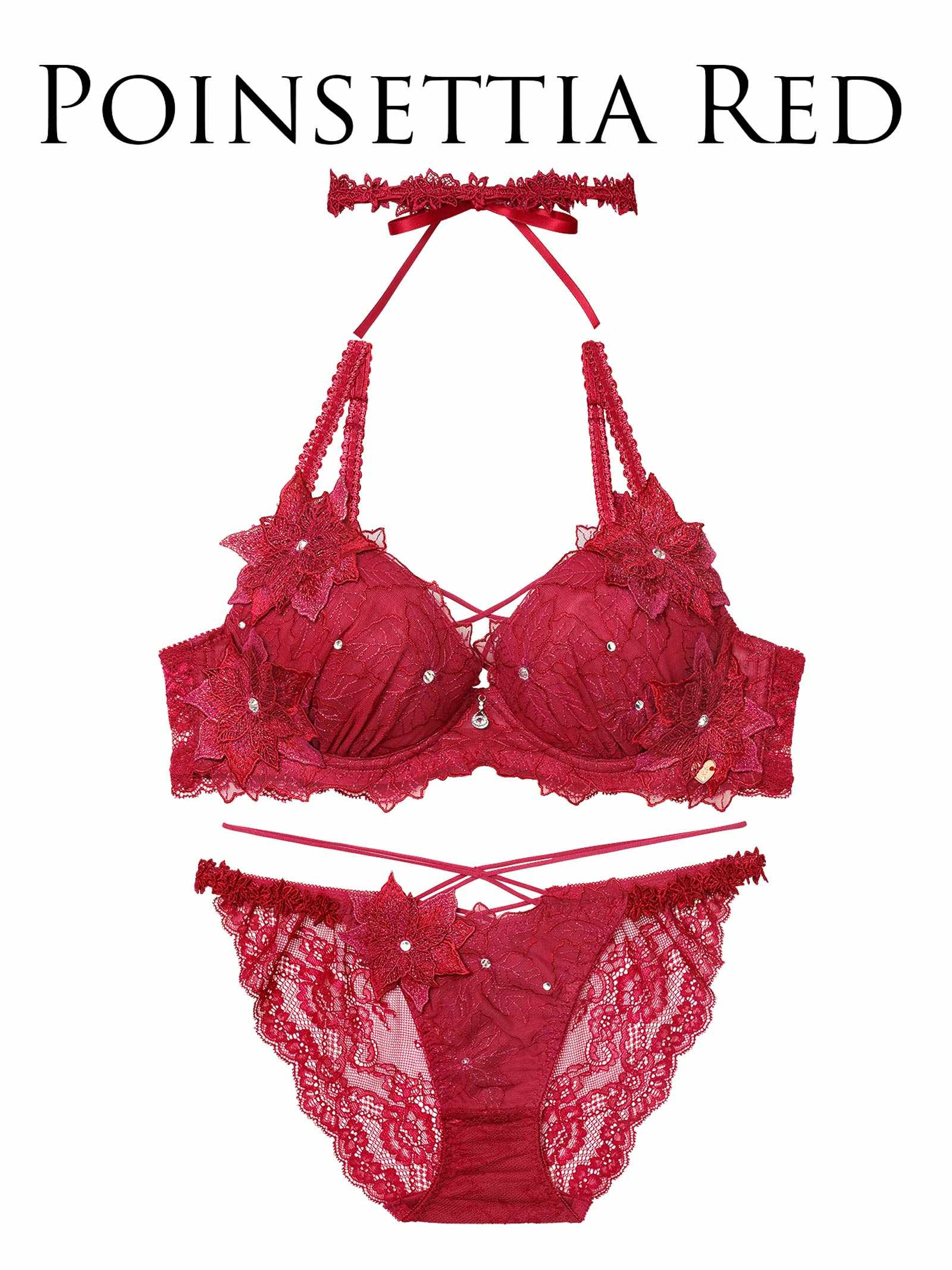 11/7新作!【明日花キララプロデュース/WhipBunny】Brilliant Poinsettia Bra&Shorts / ブリリアントポインセチアブラ＆ショーツ