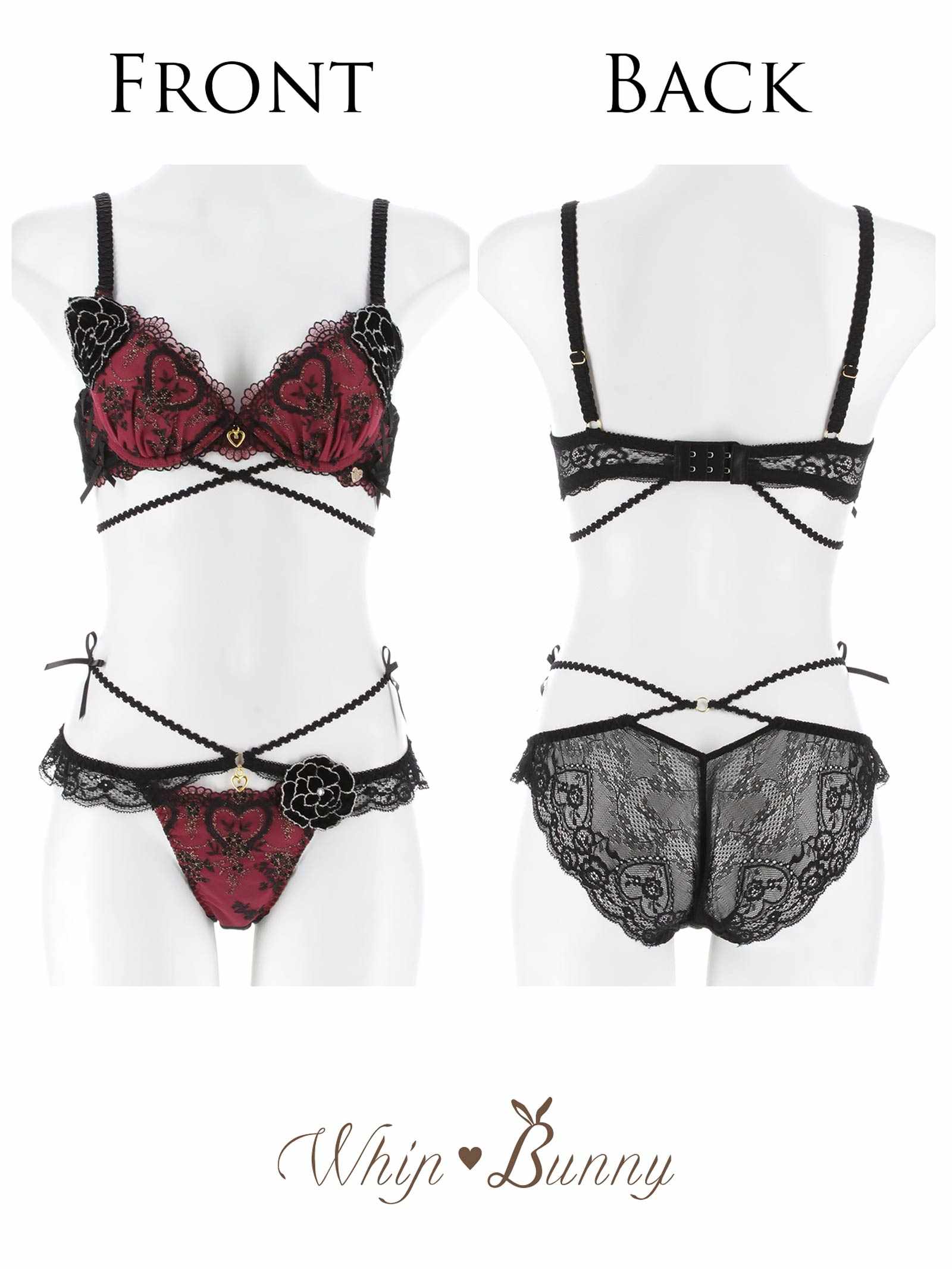 12/26新作!【明日花キララプロデュース/WhipBunny】Damasuku Heart Bloom Bra&Shorts / ダマスクハートブルームブラ＆ショーツ