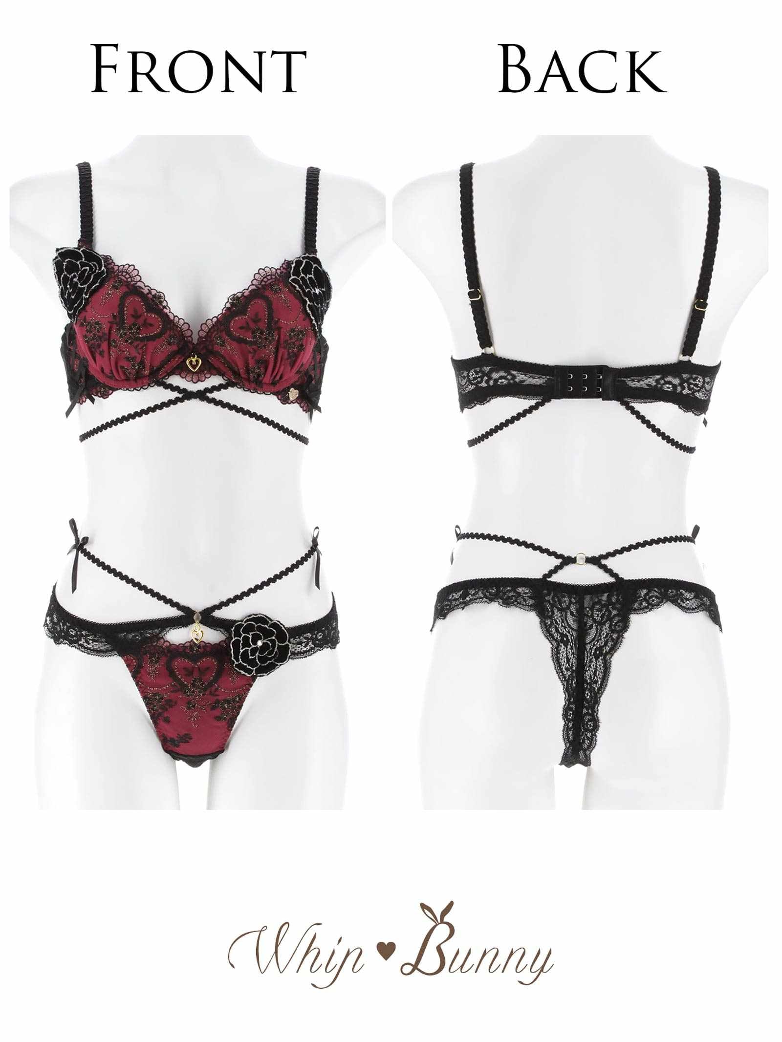 12/26新作!【明日花キララプロデュース/WhipBunny】Damasuku Heart Bloom Bra&T-back / ダマスクハートブルームブラ＆Tバック