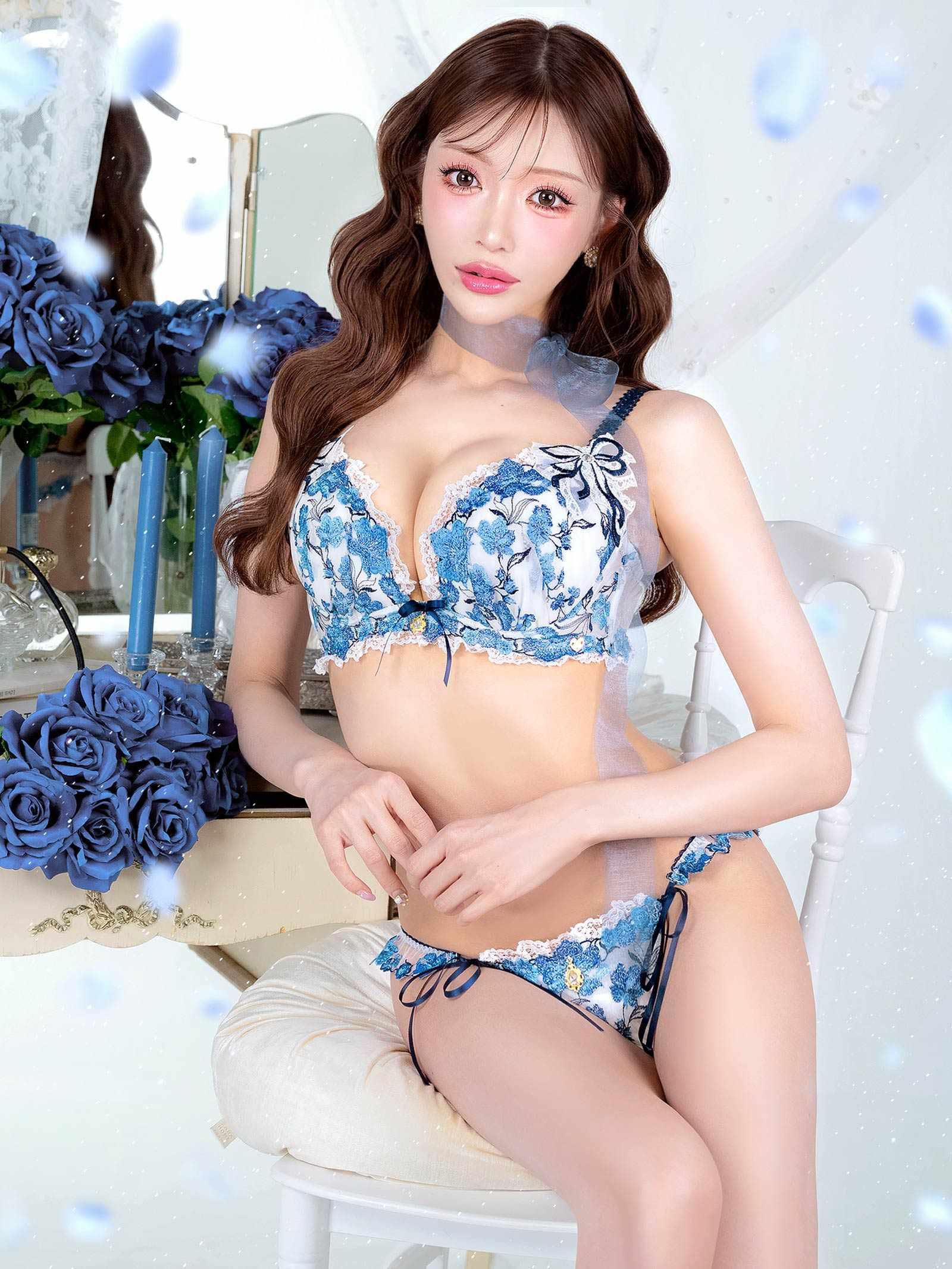 1/19新作!【明日花キララプロデュース/WhipBunny】Romantic Ribbon Bouquet Bra&T-back/ ロマンティックリボンブーケブラ＆Tバック