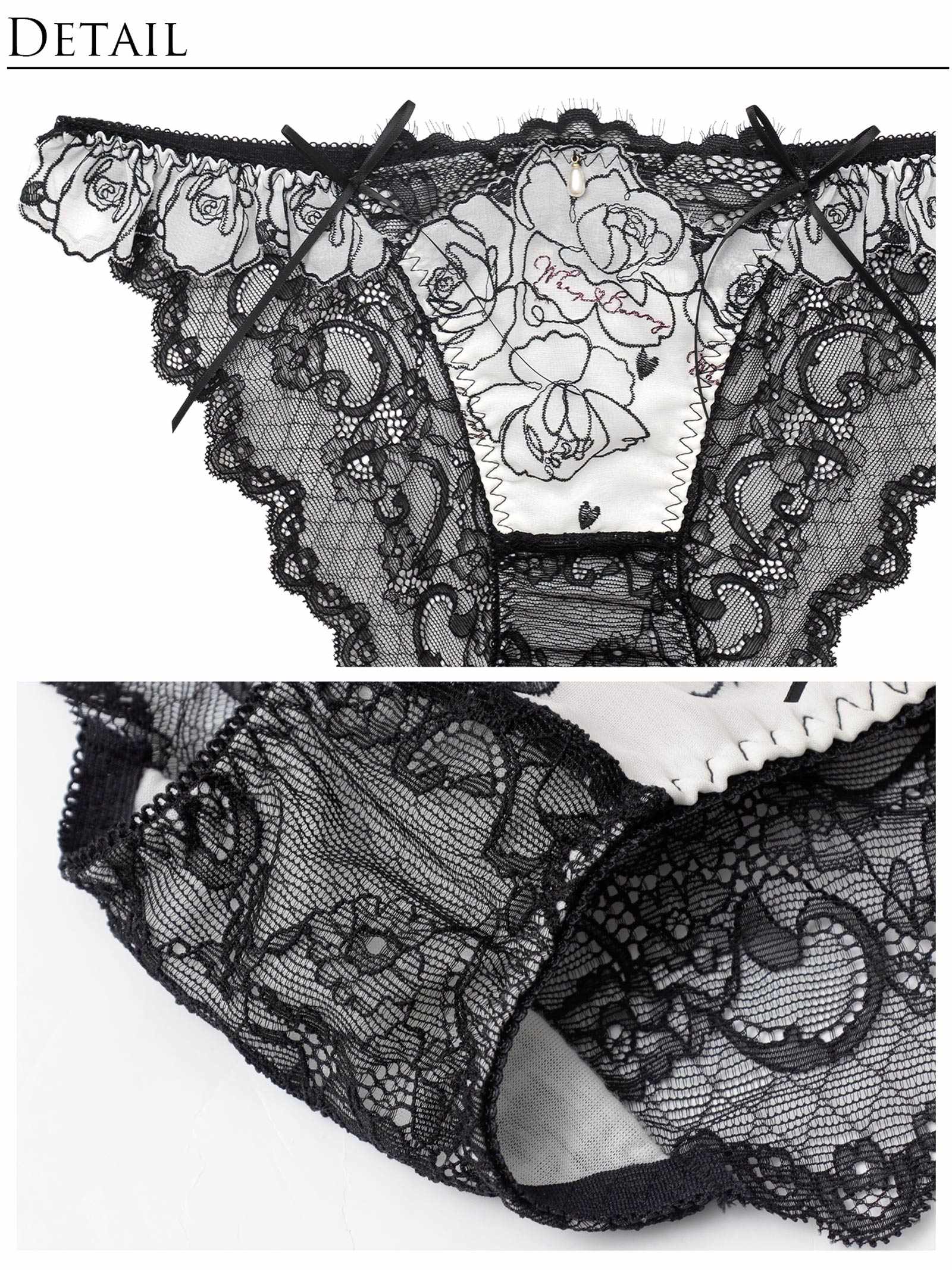 3/27新作!【明日花キララプロデュース/WhipBunny】Lady Rose Embroidery Bra&Shorts / レディローズエンブロイダリーブラ＆ショーツ