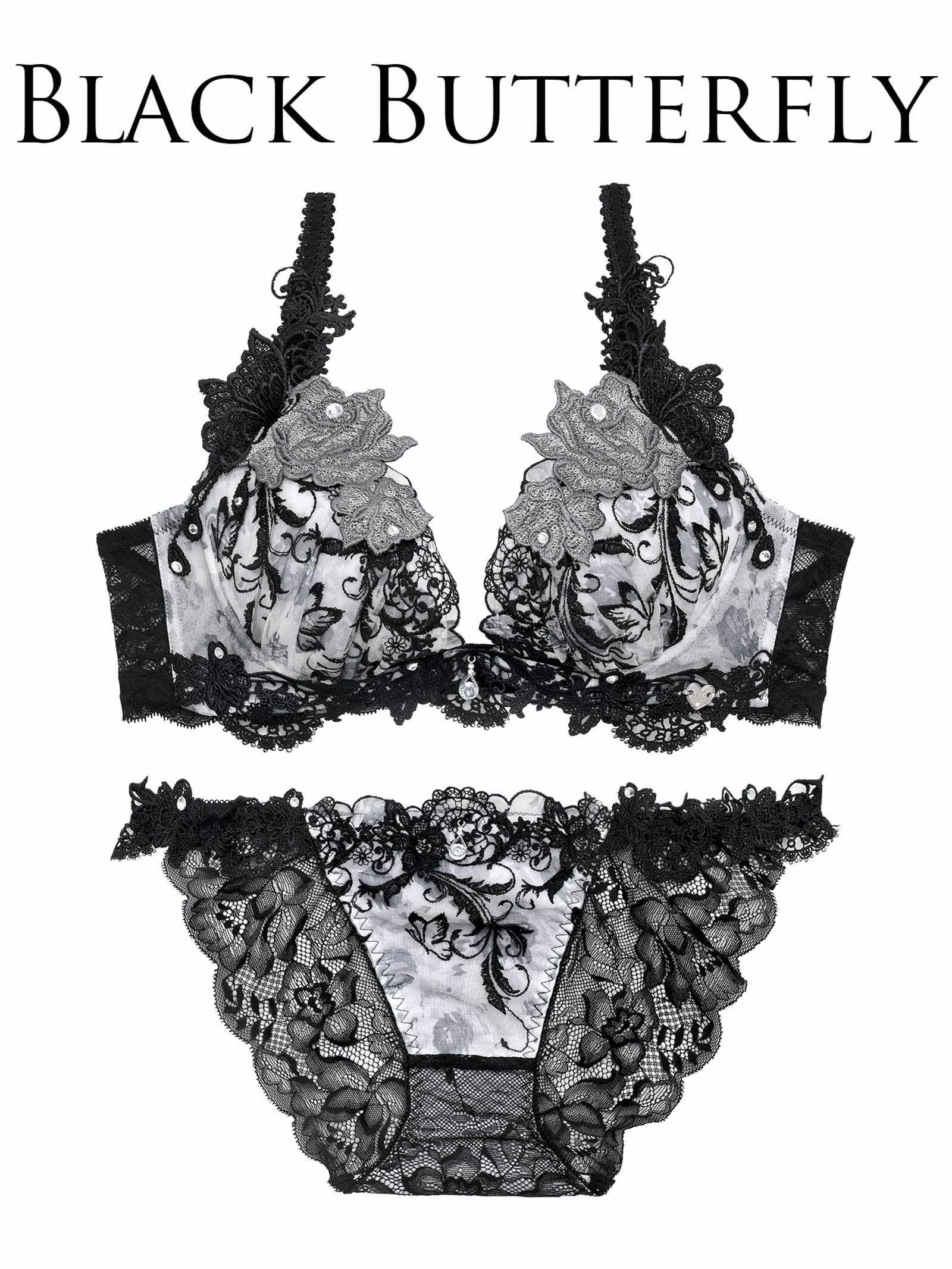 5/15新作!【明日花キララプロデュース/WhipBunny】Butterfly Rose Garden Bra&Shorts / バタフライローズガーデンブラ＆ショーツ