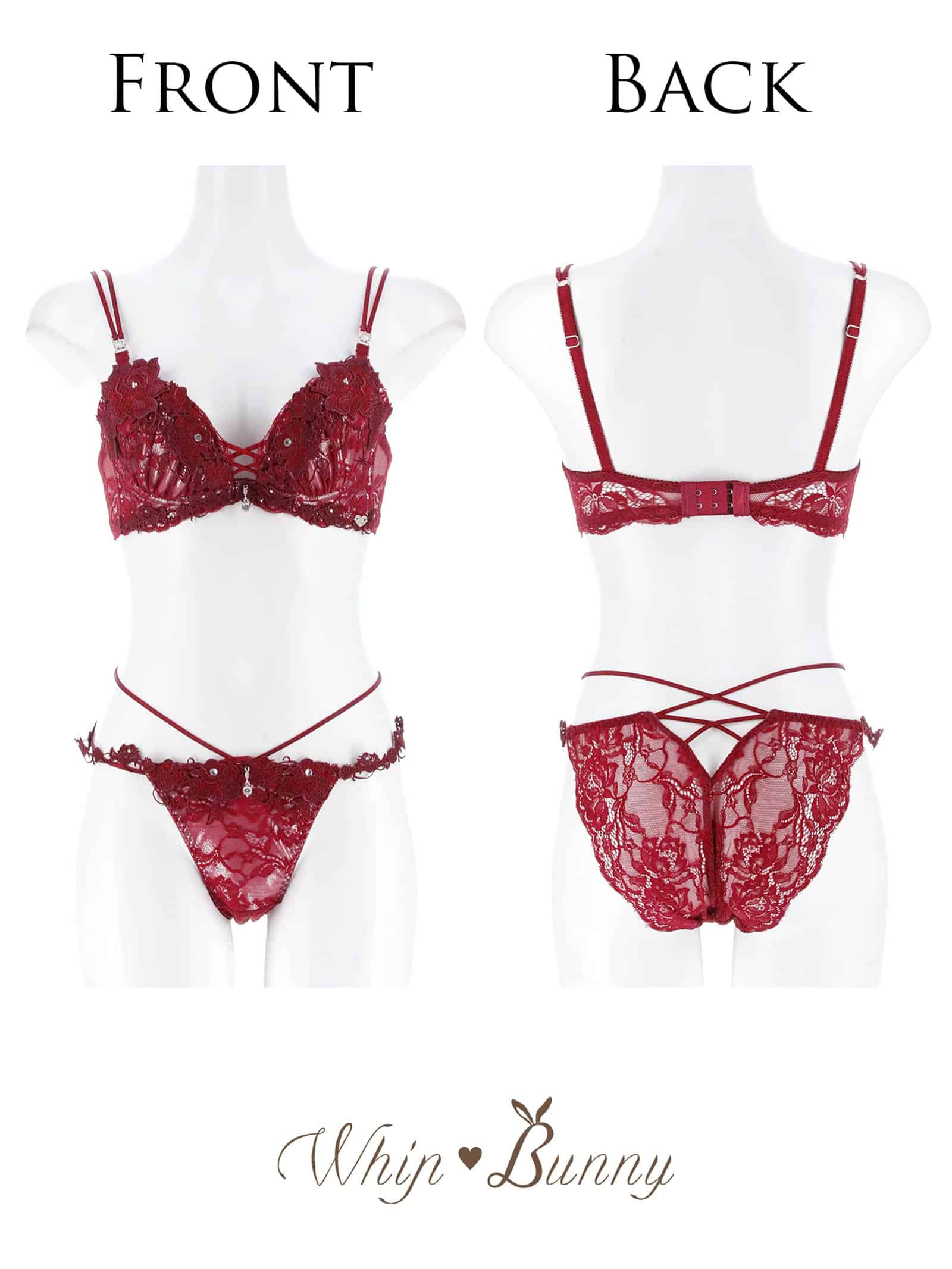 8/11再販!【明日花キララプロデュース/WhipBunny】Rouge Blossom Bra&Shorts / ルージュブロッサムブラ＆ショーツ