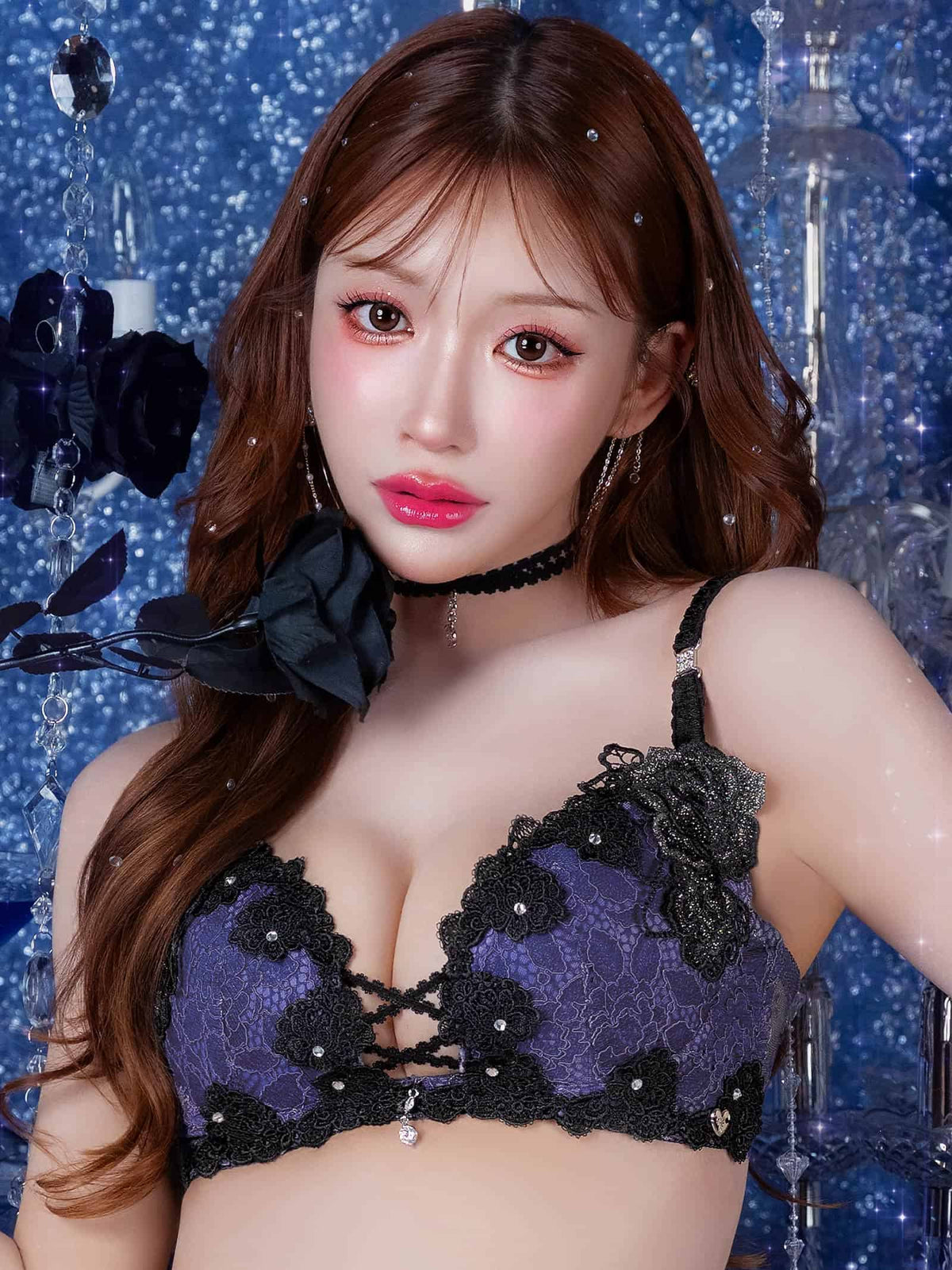 10/30新作!【明日花キララプロデュース/WhipBunny】Midnight Jewel Bra&T-back / ミッドナイトジュエルブラ＆Tバック