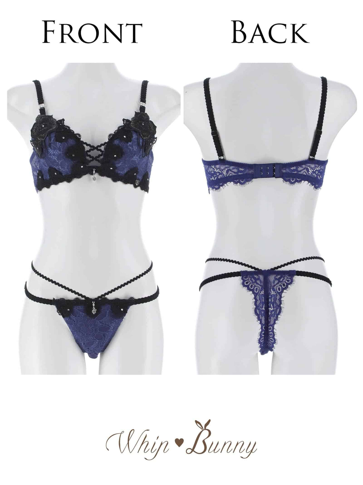 10/30新作!【明日花キララプロデュース/WhipBunny】Midnight Jewel Bra&T-back / ミッドナイトジュエルブラ＆Tバック