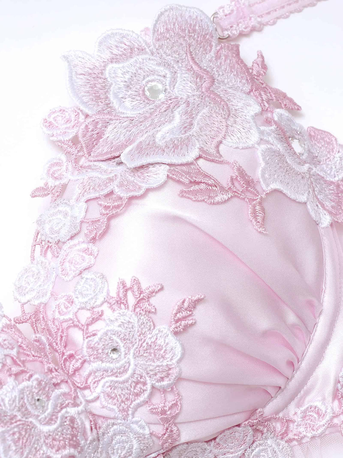 10/9新作!【明日花キララプロデュース/WhipBunny】Glossy Satin Rose Bra&Shorts / グロッシーサテンローズブラ＆ショーツ