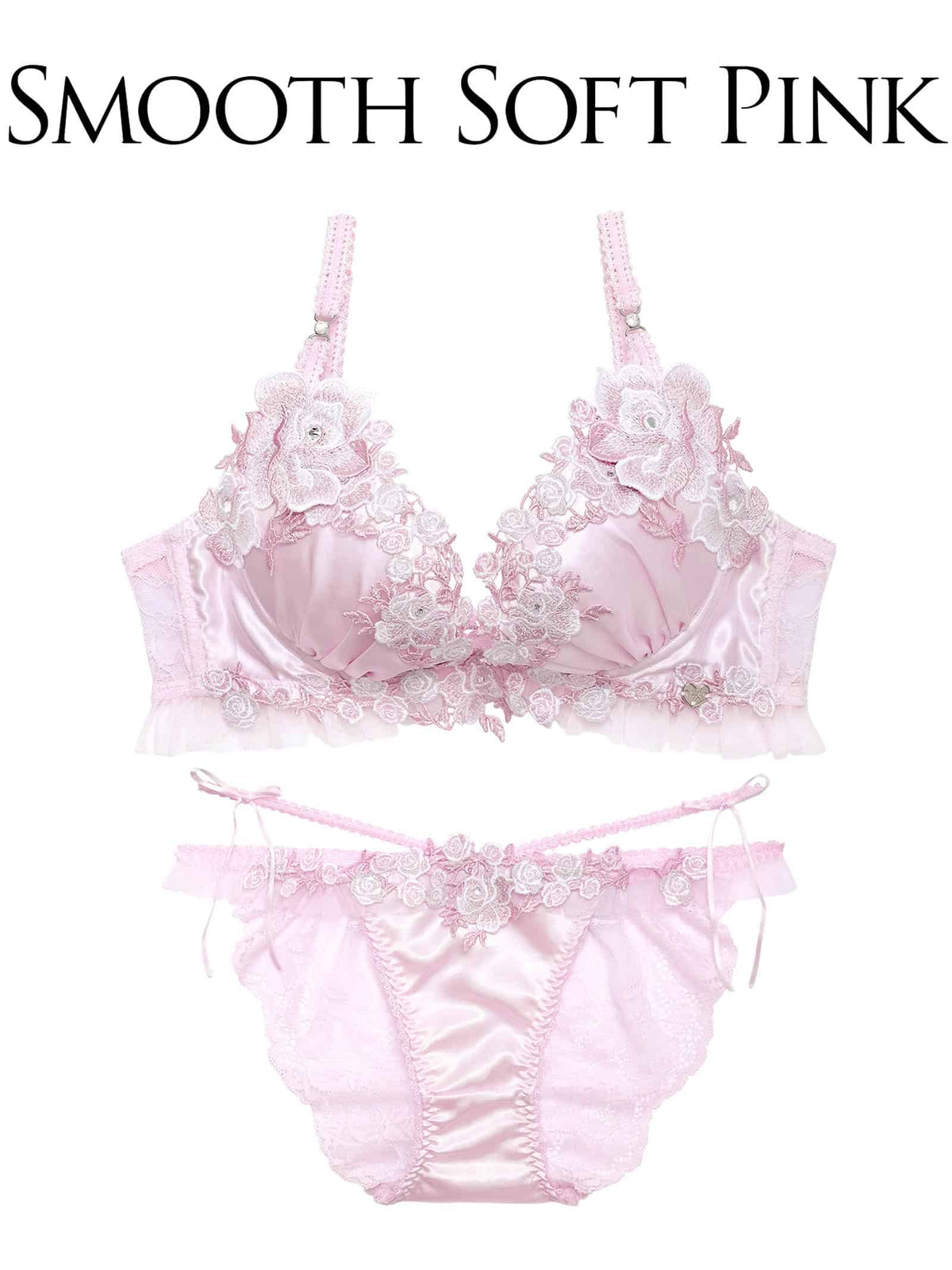 10/9新作!【明日花キララプロデュース/WhipBunny】Glossy Satin Rose Bra&Shorts / グロッシーサテンローズブラ＆ショーツ