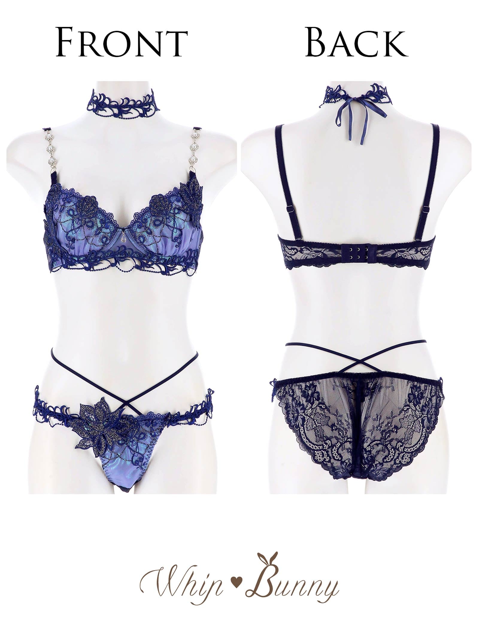 7/31新作!Aurora Jewel Mermaid Bra&Shorts&Choker /Navy オーロラジュエルマーメイドブラ＆ショーツ＆チョーカー/ネイビー