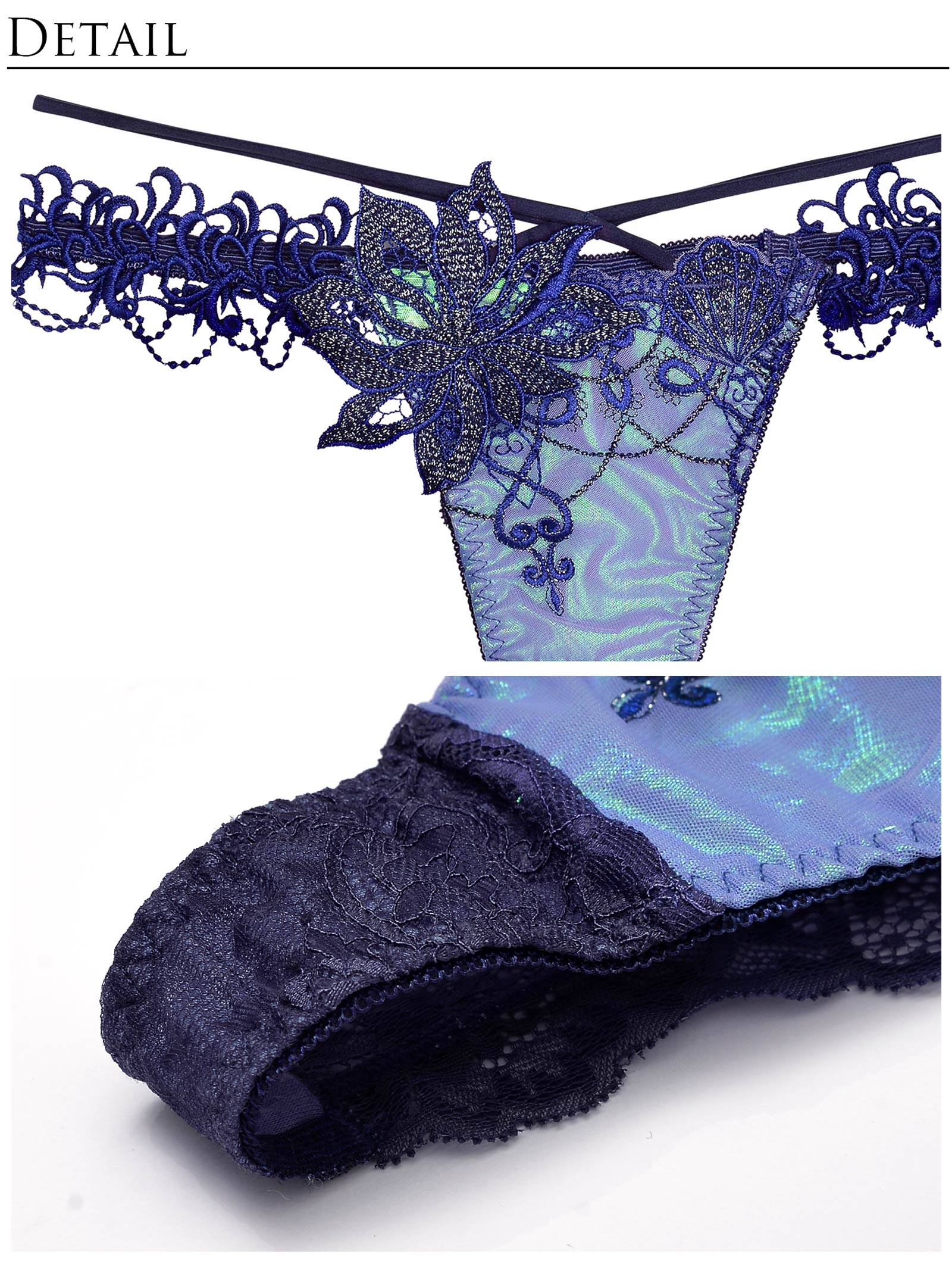 7/31新作!Aurora Jewel Mermaid Bra&T-back&Choker /Navy オーロラジュエルマーメイドブラ＆Tバック＆チョーカー/ネイビー