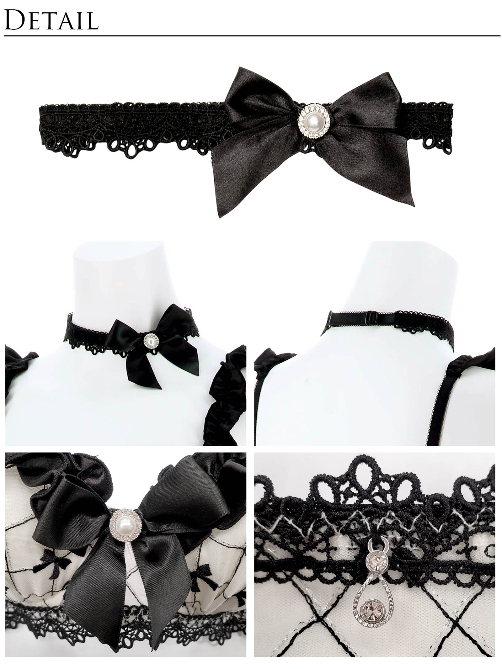 8/30新作!【明日花キララプロデュース/WhipBunny】Ballet Ribbon Argyle Choker Bra&T-back/Ivory バレエリボンアーガイルブラ＆Tバック/アイボリー