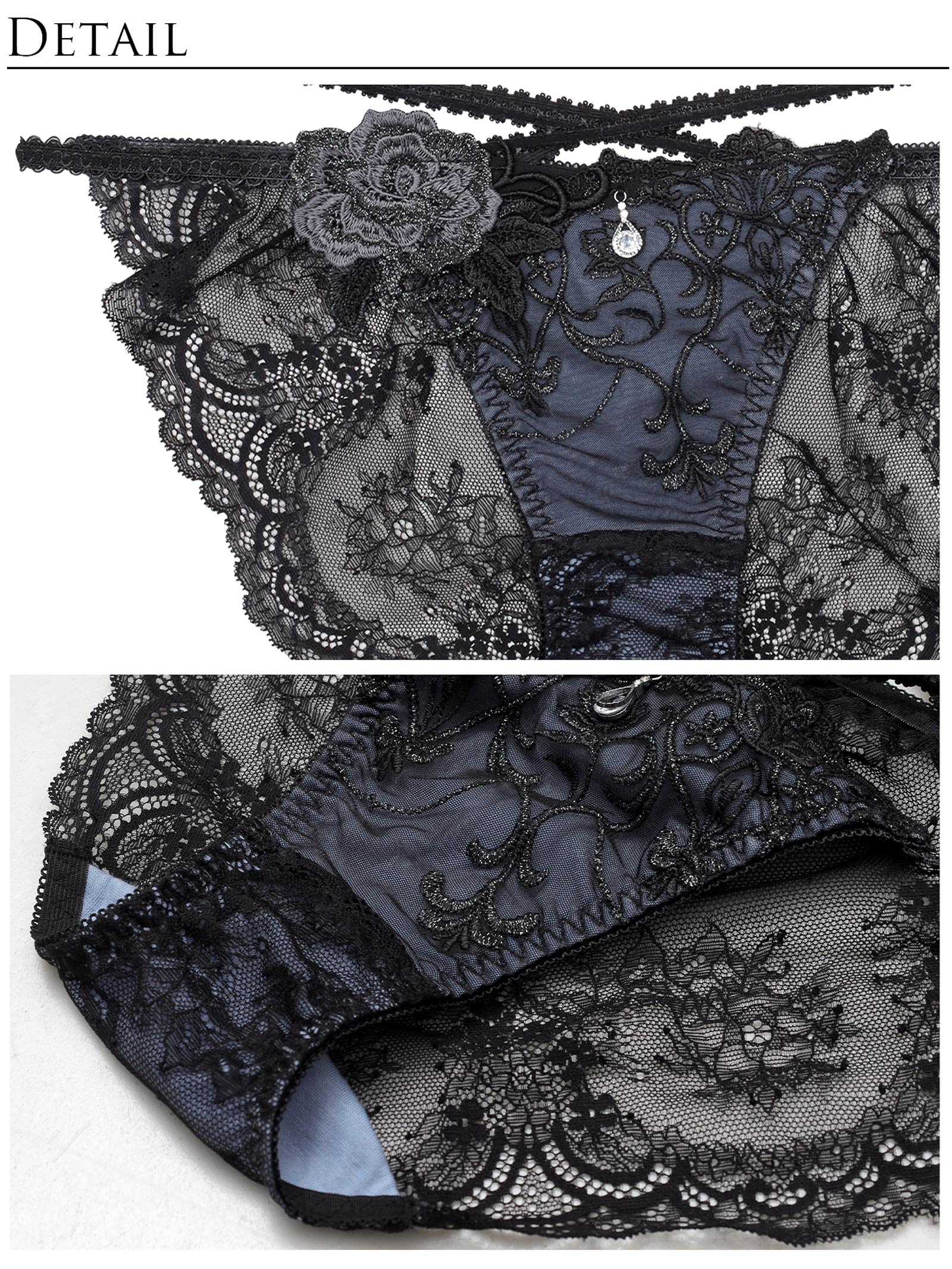 【明日花キララプロデュース/WhipBunny】Luxury Rose Lacy Bra&Shorts / ラグジュアリーローズレーシーブラ＆ショーツ