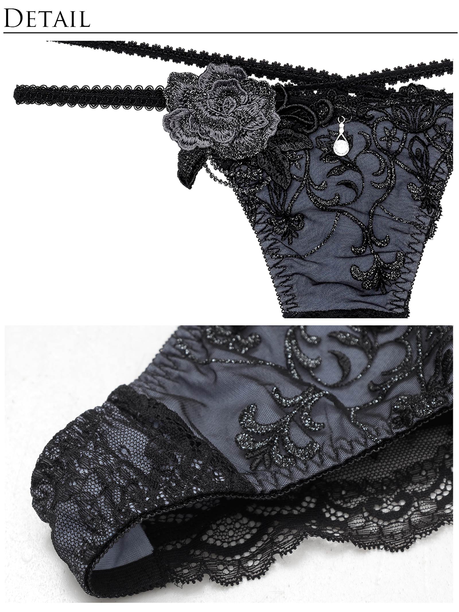 【明日花キララプロデュース/WhipBunny】Luxury Rose Lacy Bra&T-back  / ラグジュアリーローズレーシーブラ＆Tバック