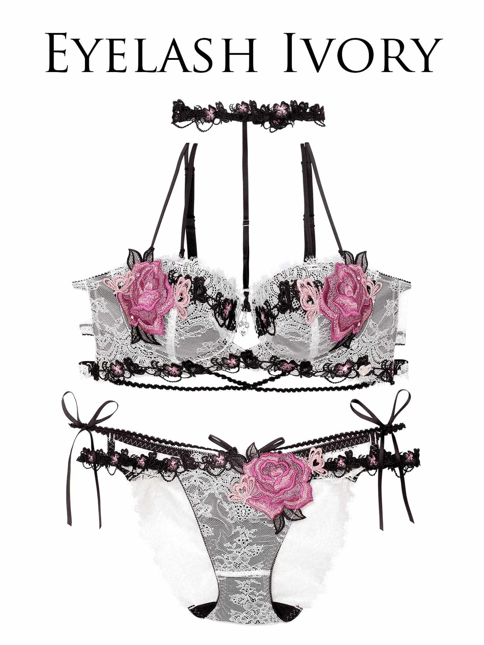 【明日花キララプロデュース/WhipBunny】Brilliance Rose Papillon Bra&Shorts / ブリリアンスローズパピヨンブラ＆ショーツ