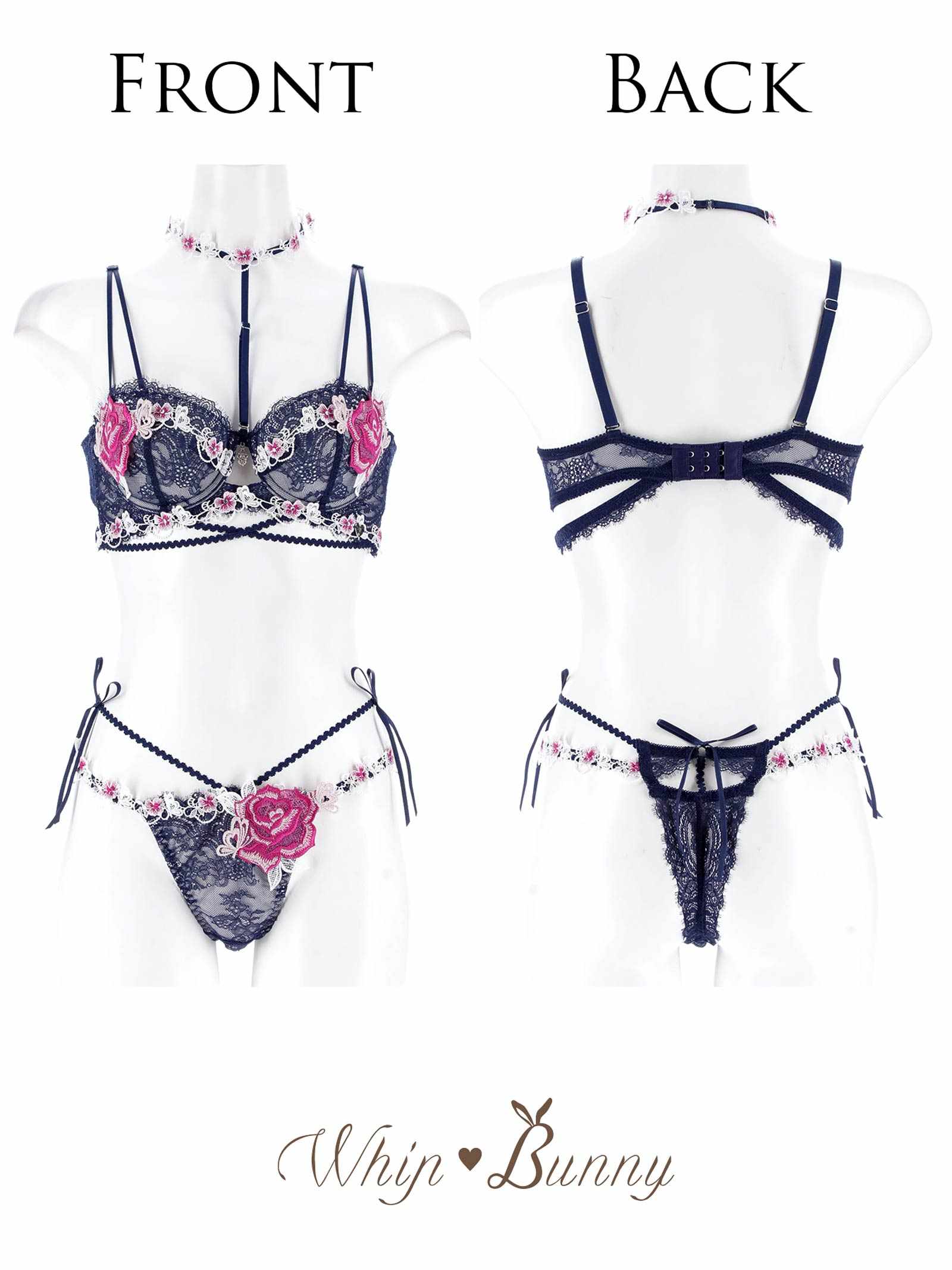1/17再販!【明日花キララプロデュース/WhipBunny】Brilliance Rose Papillon Bra&T-back / ブリリアンスローズパピヨンブラ＆Tバック