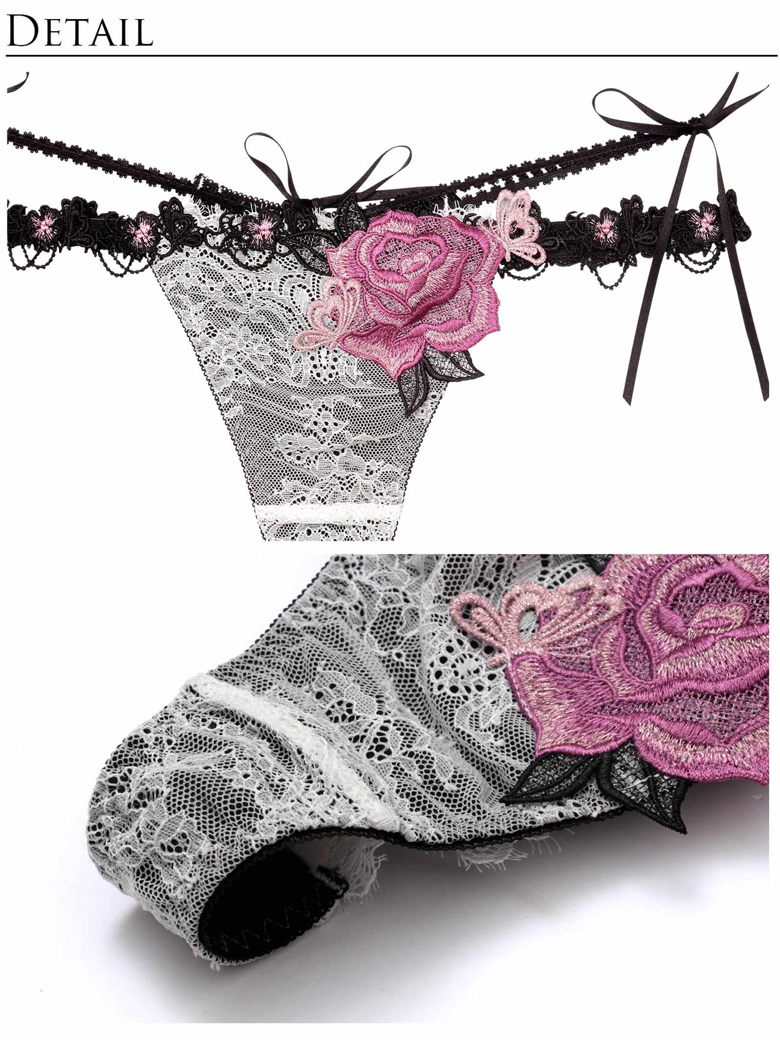 1/17再販!【明日花キララプロデュース/WhipBunny】Brilliance Rose Papillon Bra&T-back / ブリリアンスローズパピヨンブラ＆Tバック