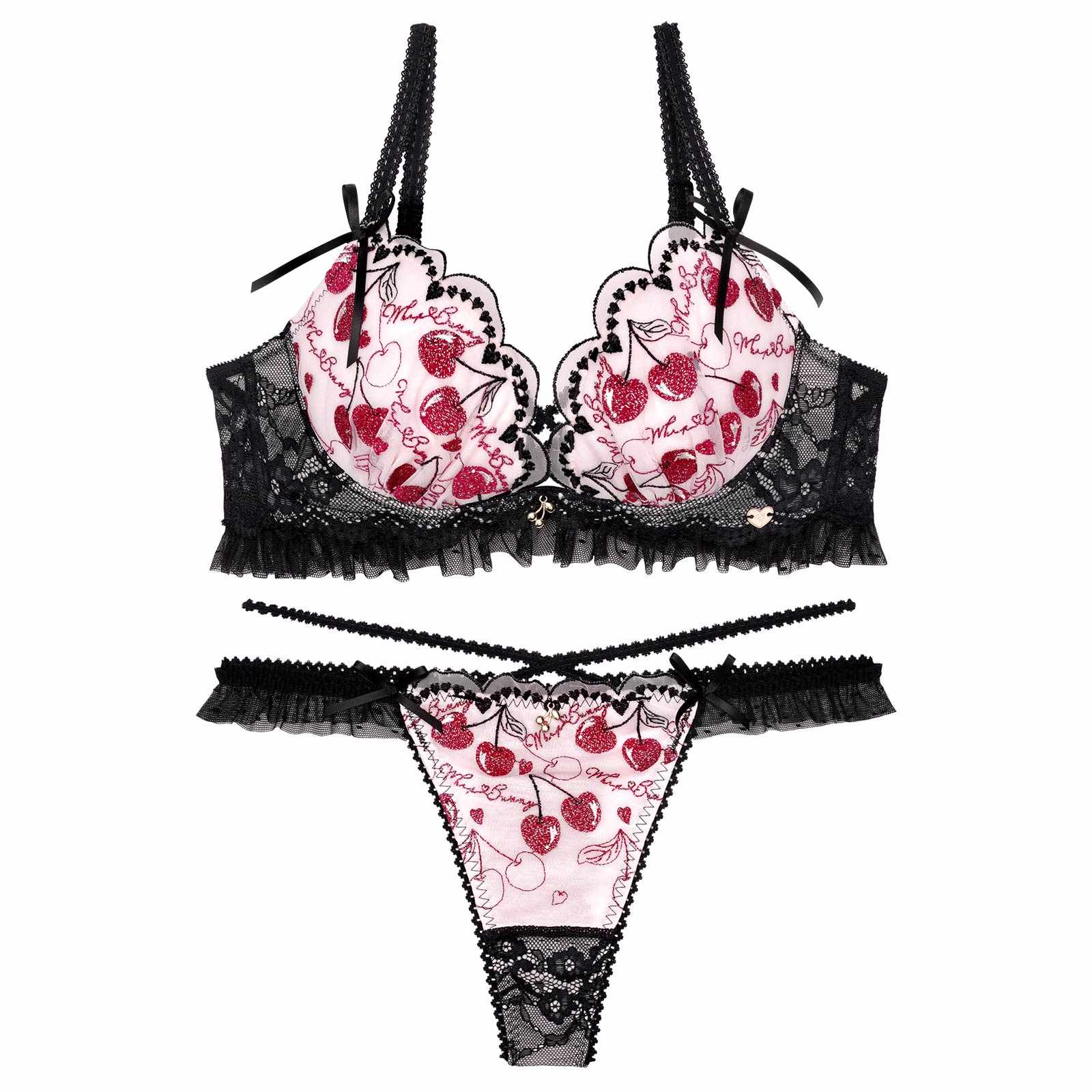 【明日花キララプロデュース/WhipBunny】Twinkle Cherry Frill Bra&T-back / トゥインクルチェリーフリルブラ＆Tバック