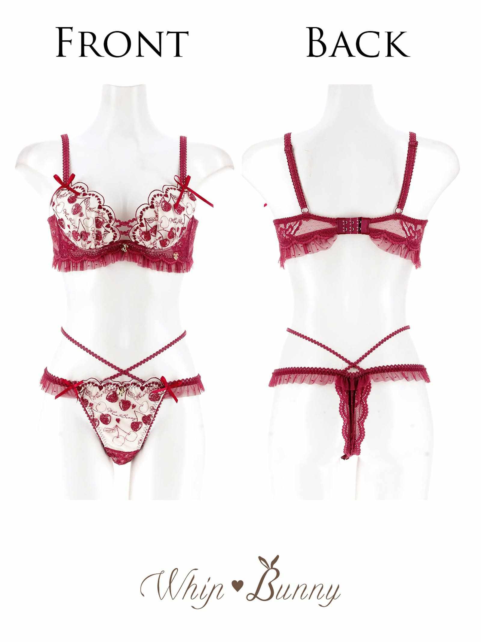 7/3再販!【明日花キララプロデュース/WhipBunny】Twinkle Cherry Frill Bra&T-back / トゥインクルチェリーフリルブラ＆Tバック