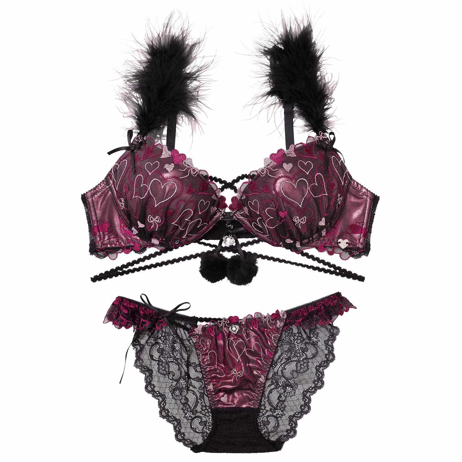 10/31新作!【明日花キララプロデュース/WhipBunny】Romance Glitter Heart Bra&Shorts / ロマンスグリッターハートブラ＆ショーツ