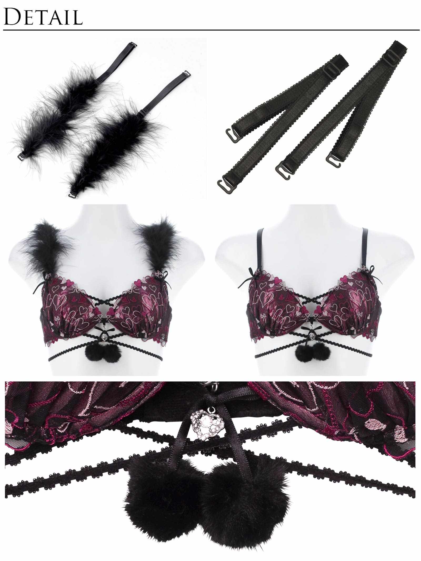 10/31新作!【明日花キララプロデュース/WhipBunny】Romance Glitter Heart Bra&Shorts / ロマンスグリッターハートブラ＆ショーツ