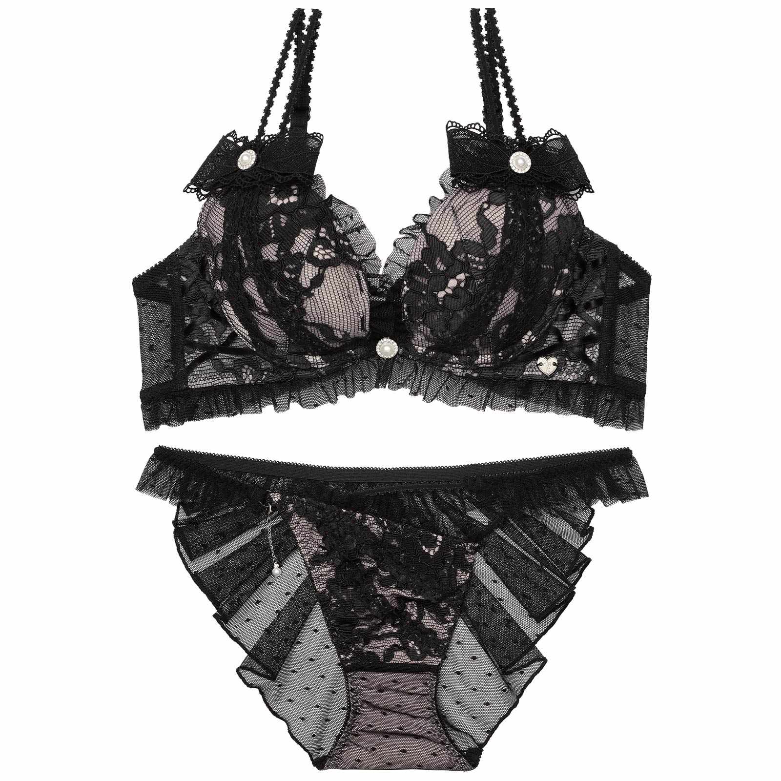 2/27新作!【明日花キララプロデュース/WhipBunny】Dot Ribbon Tulle Bra&Shorts / ドットリボンチュールブラ＆ショーツ